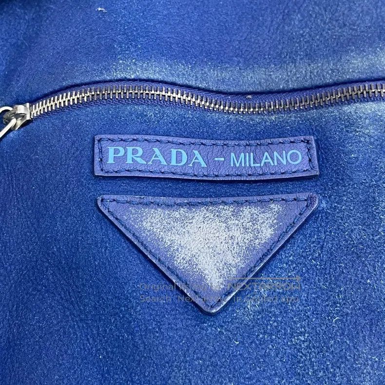 Prada Prada Blue triangle label teddy wool leather made of old f Size US XXS / EU 40 - 7 Thumbnail