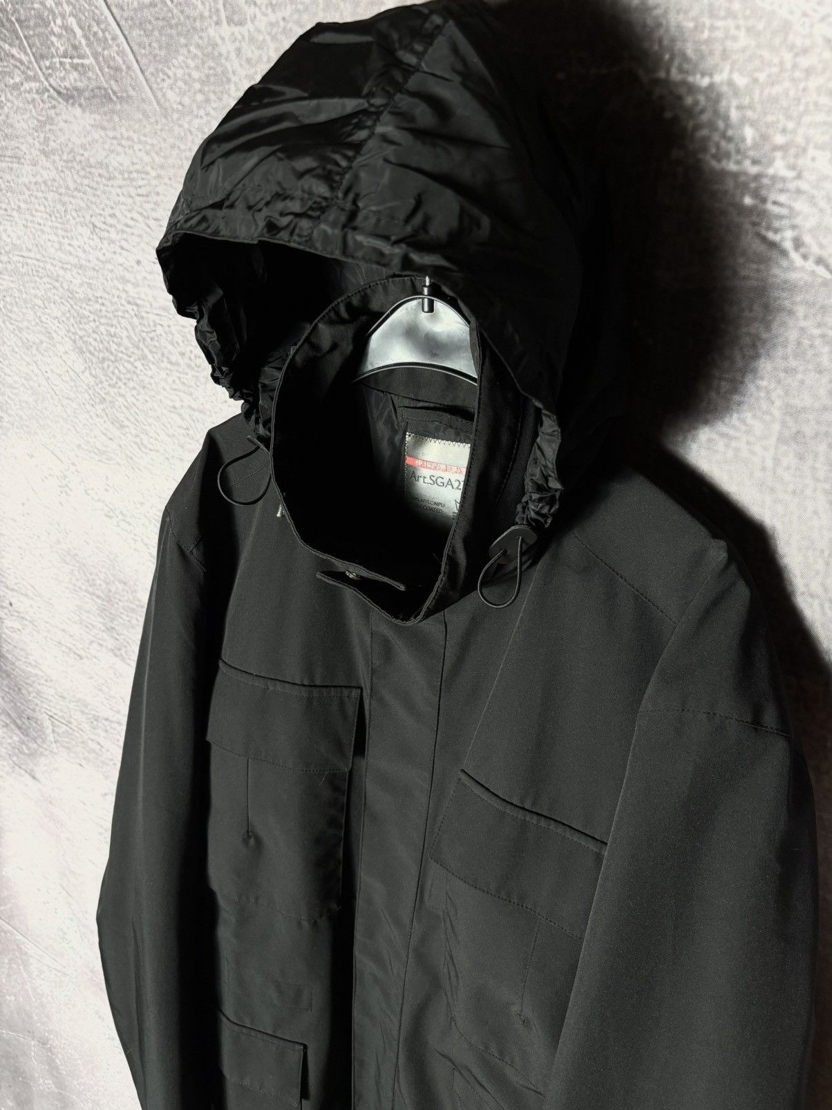 Prada Prada Sport Linea Rossa Hidden Hood Nylon Field Jacket Luxury Military Archive Size US L / EU 52-54 / 3 - 5 Thumbnail