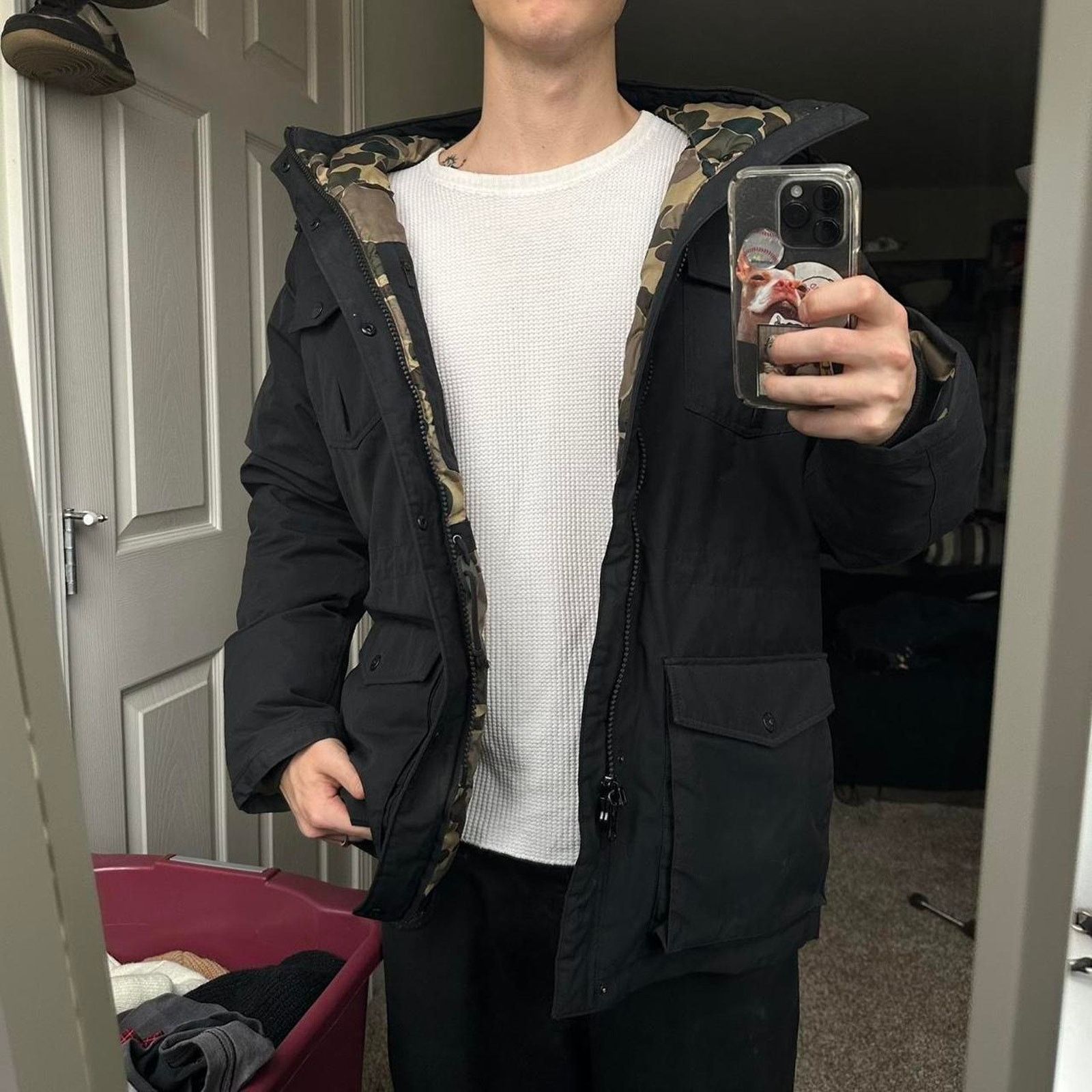 Levi's Rare 00s Levi’s Black Camo Insulated Down Puffer Jacket Coat Size US M / EU 48-50 / 2 - 8 Thumbnail