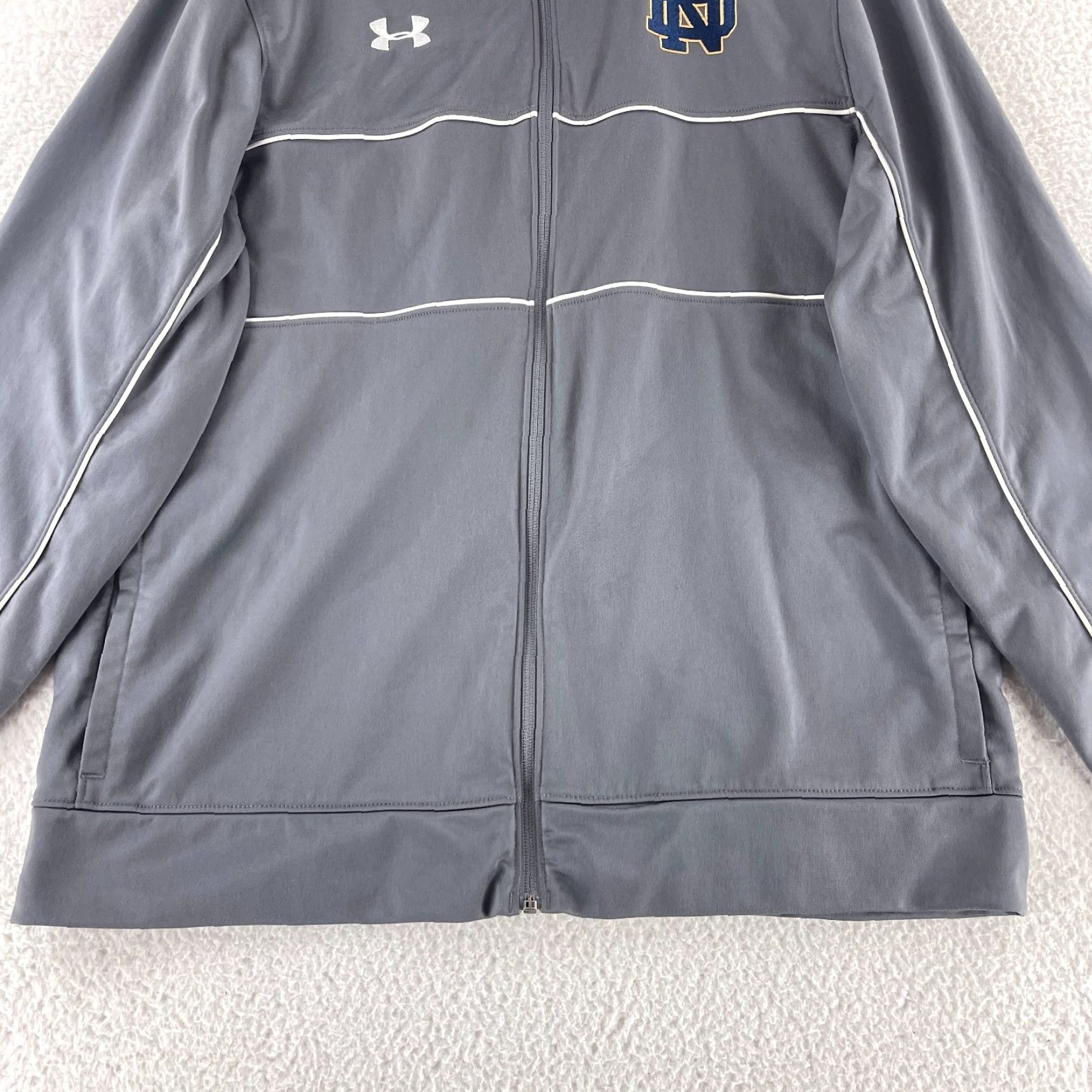 Under Armour Under Armour Basketball Jacket Mens Large Gray Full Zip Long Sleeve Notre Dame Size US L / EU 52-54 / 3 - 5 Thumbnail