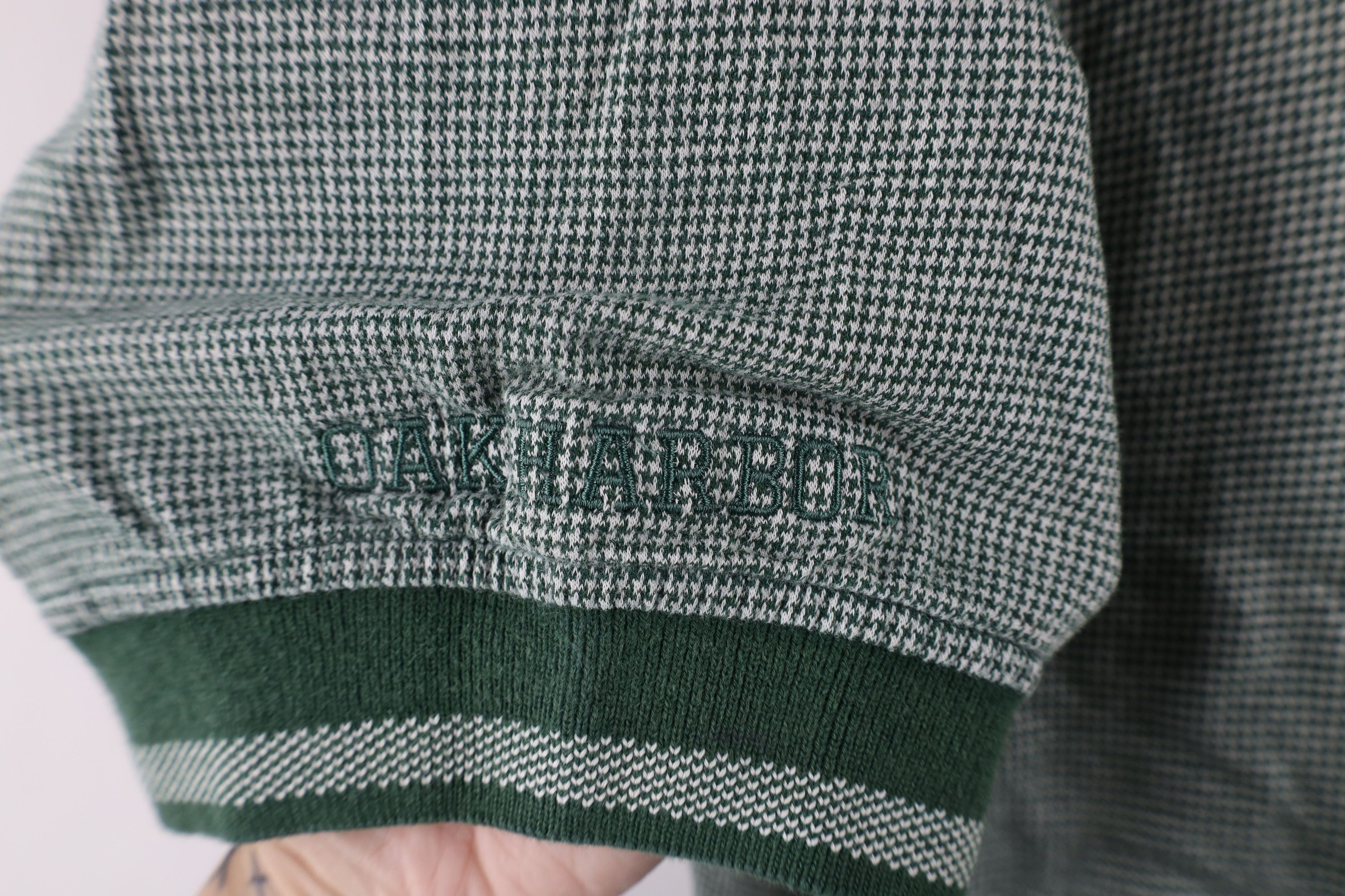 Vintage Vintage 90s Streetwear Houndstooth Collared Polo Shirt Green Size US L / EU 52-54 / 3 - 4 Thumbnail