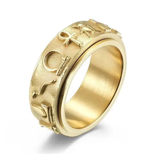 Designer Modyle Ancient Egyptian Symbol Rotating Ring Size ONE SIZE - 2 Thumbnail