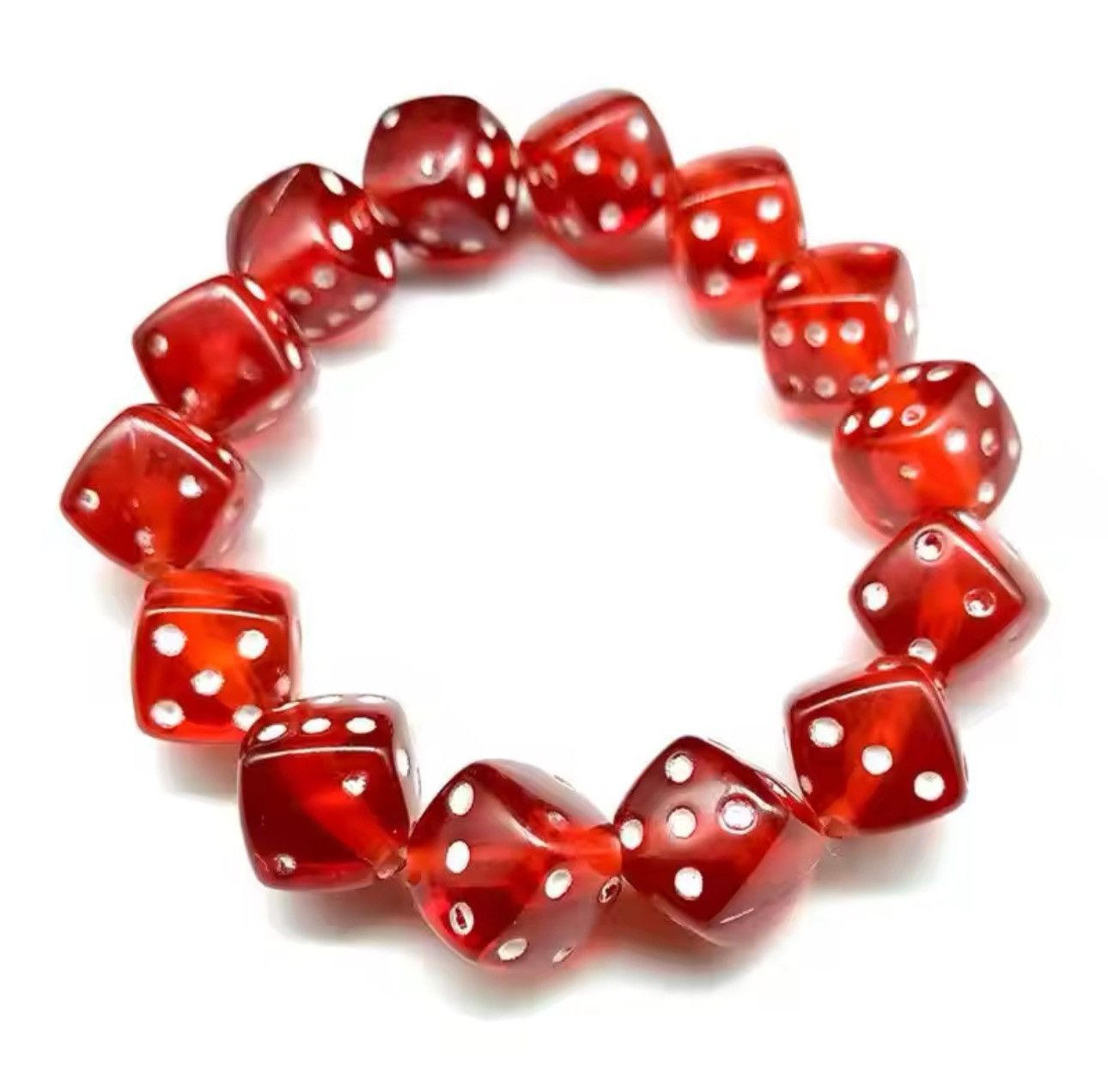 Vintage Acrylic Dice Beads Stretch Bracelets Size ONE SIZE - 2 Thumbnail