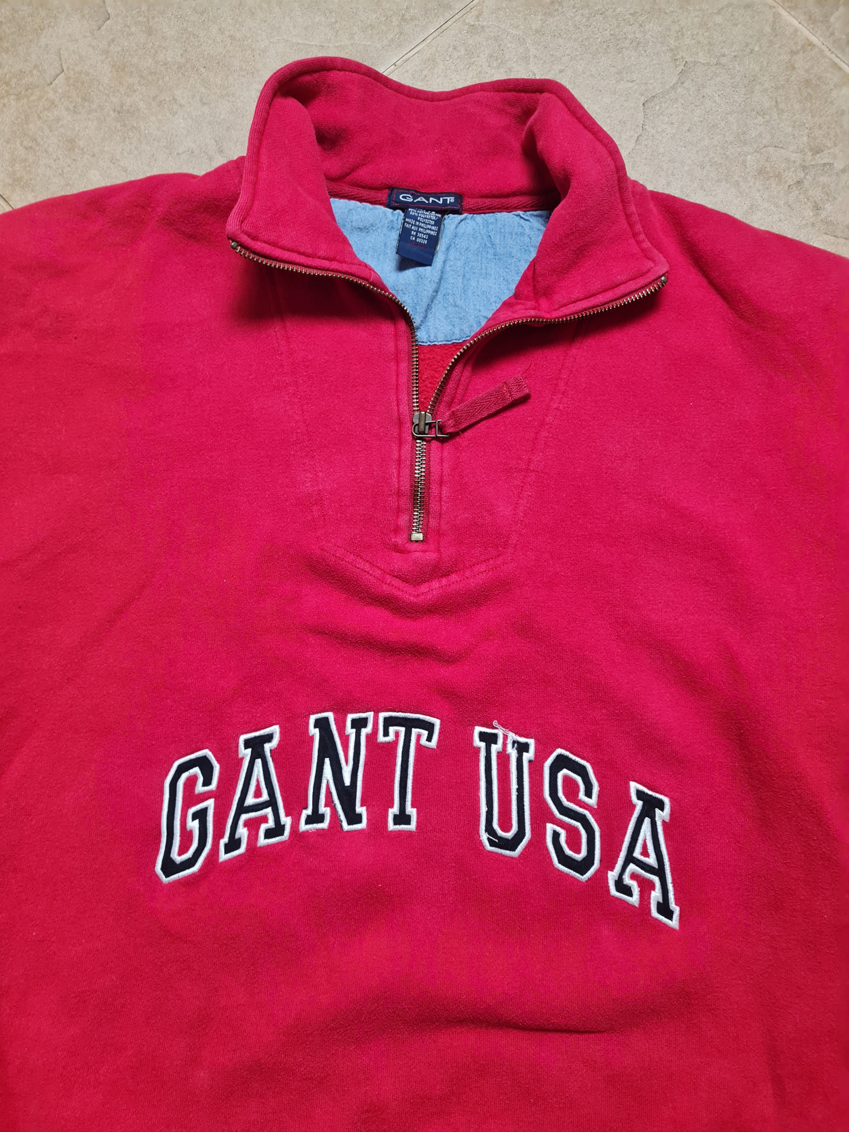 Gant Gant USA Embroidered Big Spellout Gant Streetwear Half Zip Size US XL / EU 56 / 4 - 1 Thumbnail