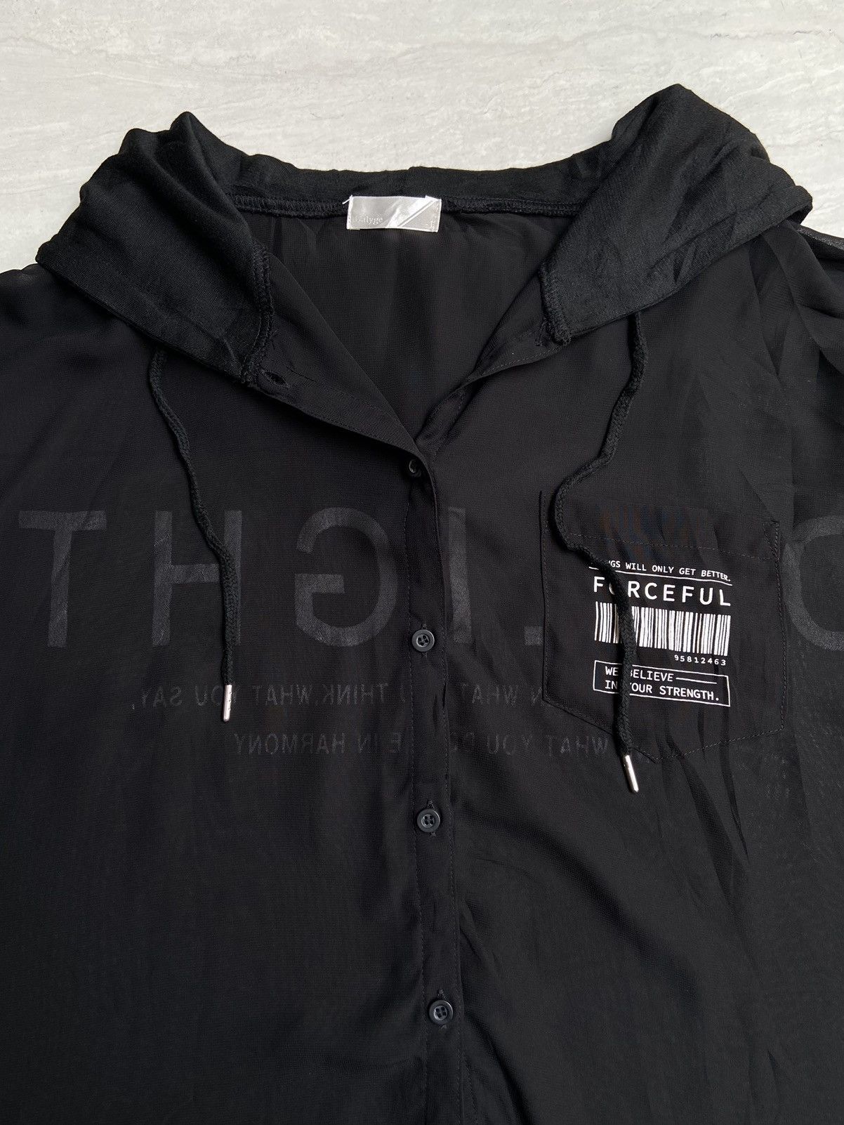 Designer × Japanese Brand GALYGE Black Mesh Hoodie/Shirt Size US XL / EU 56 / 4 - 4 Thumbnail