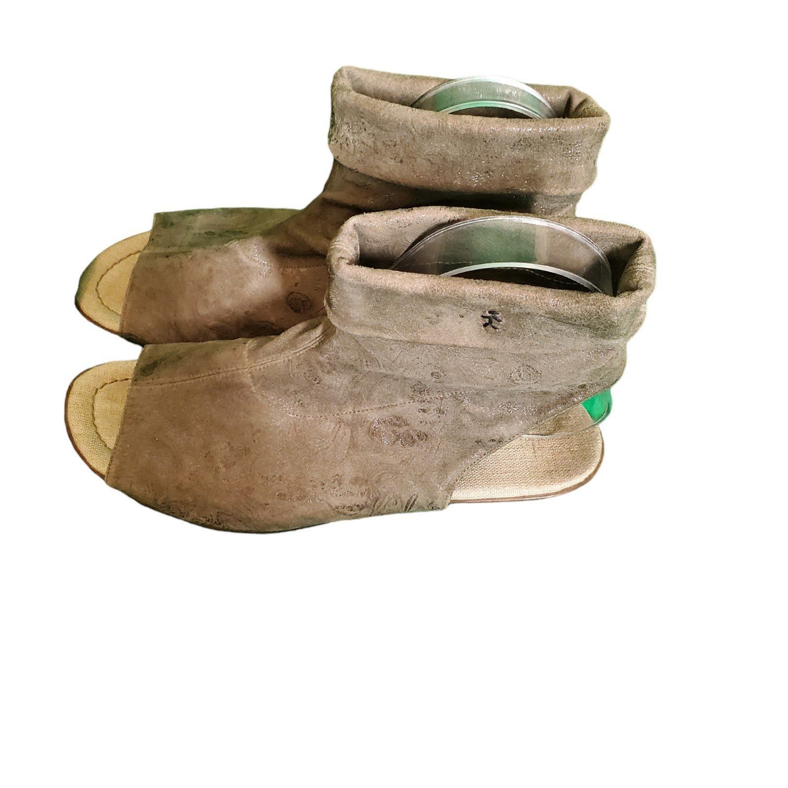 HENRY BEGUELIN Henry Beguelin Embossed Leather Open Toe Ankle Booties Sanda Size US 7.5 / IT 37.5 - 3 Thumbnail