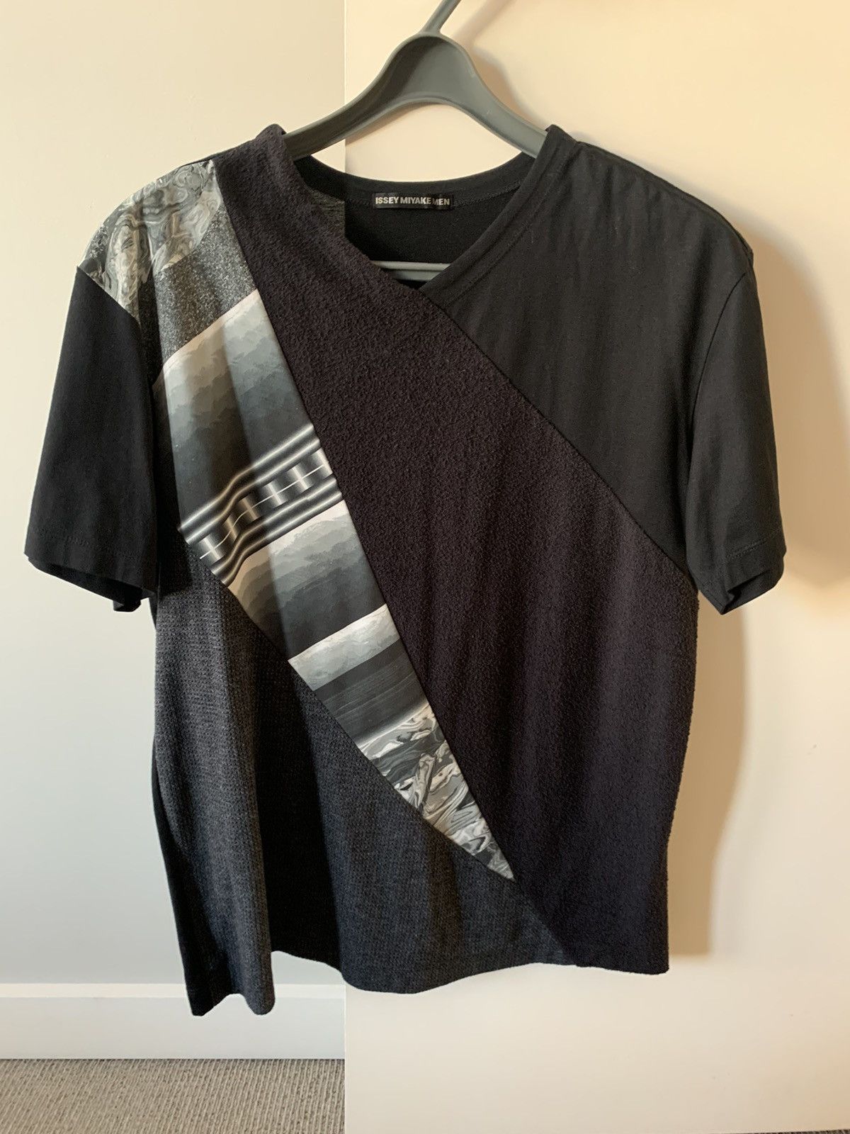 image of Issey Miyake 4 Fabrics Tshirt in Black, Men's (Size Medium)