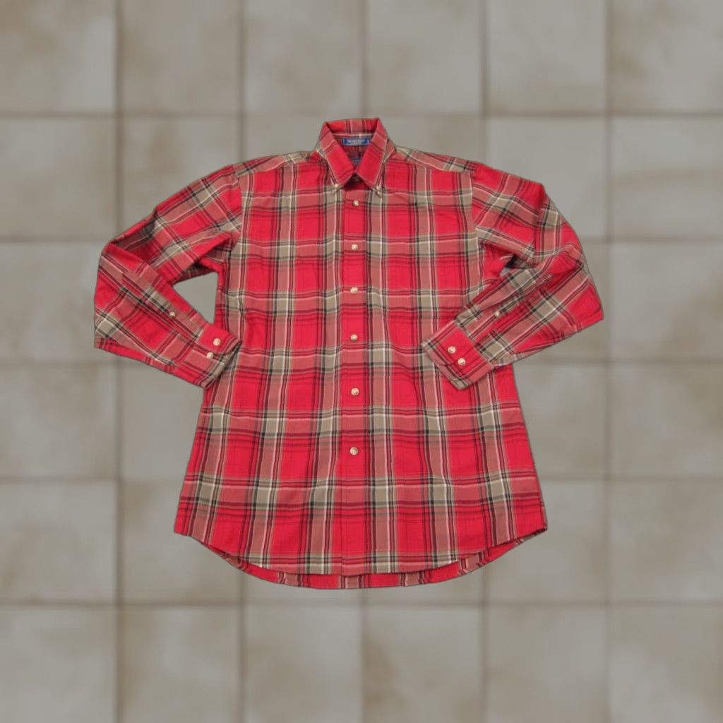 Pendleton VINTAGE Pendleton Shirt Mens S Red Plaid Cotton Button-Up Casual 90s Aztec Fall Winter Spring Summer Mens Size US S / EU 44-46 / 1 - 1 Thumbnail
