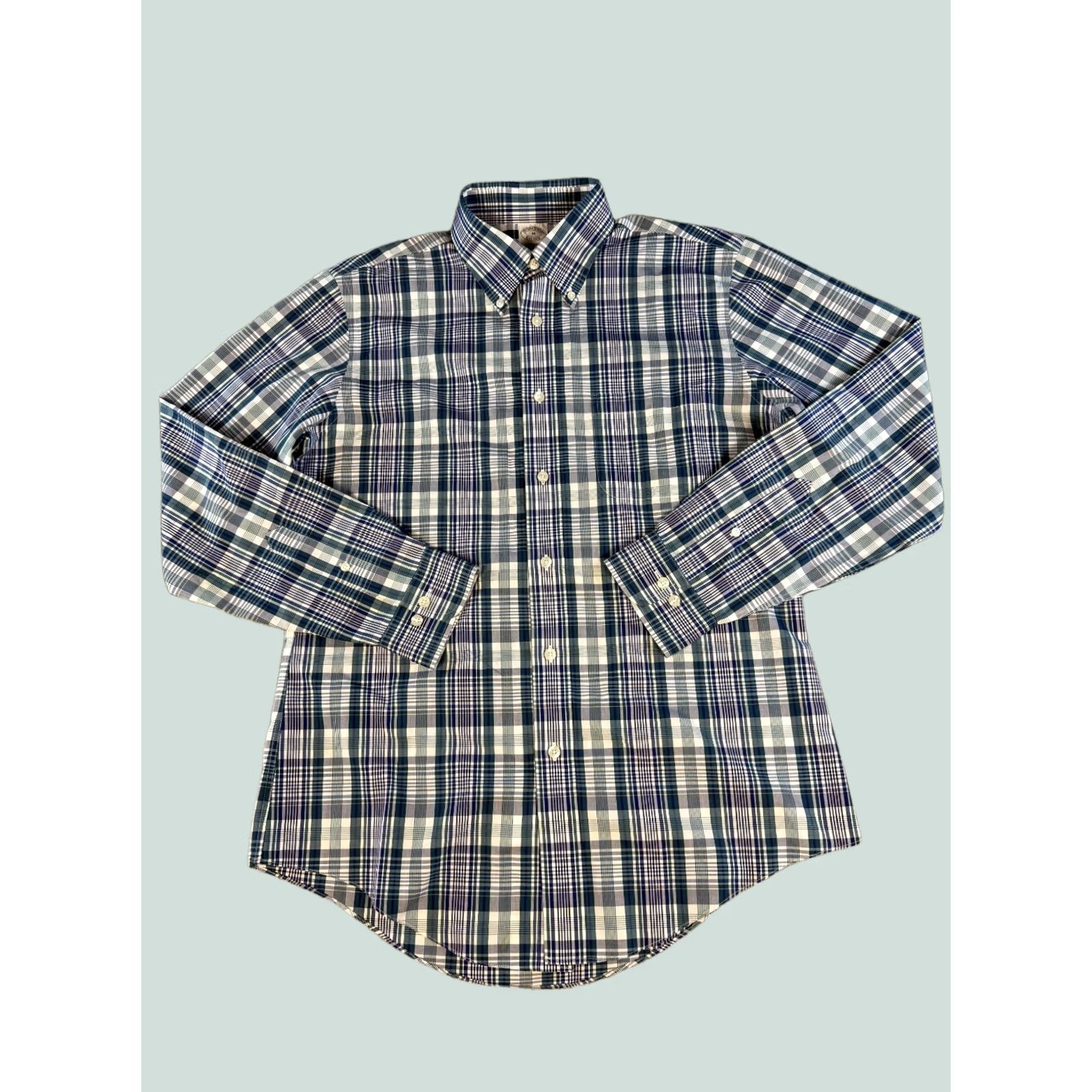 Brooks Brothers Brooks Brothers Regent Fit Blue Plaid Shirt Mens Medium Size US M / EU 48-50 / 2 - 1 Thumbnail