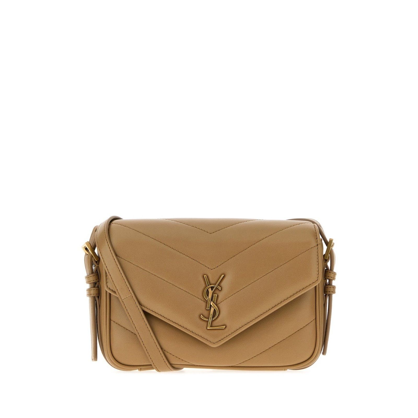 Saint Laurent Paris SAINT LAURENT $2100 LouLou Toy Natural Tan Lambskin Crossbod Size ONE SIZE - 1 Thumbnail