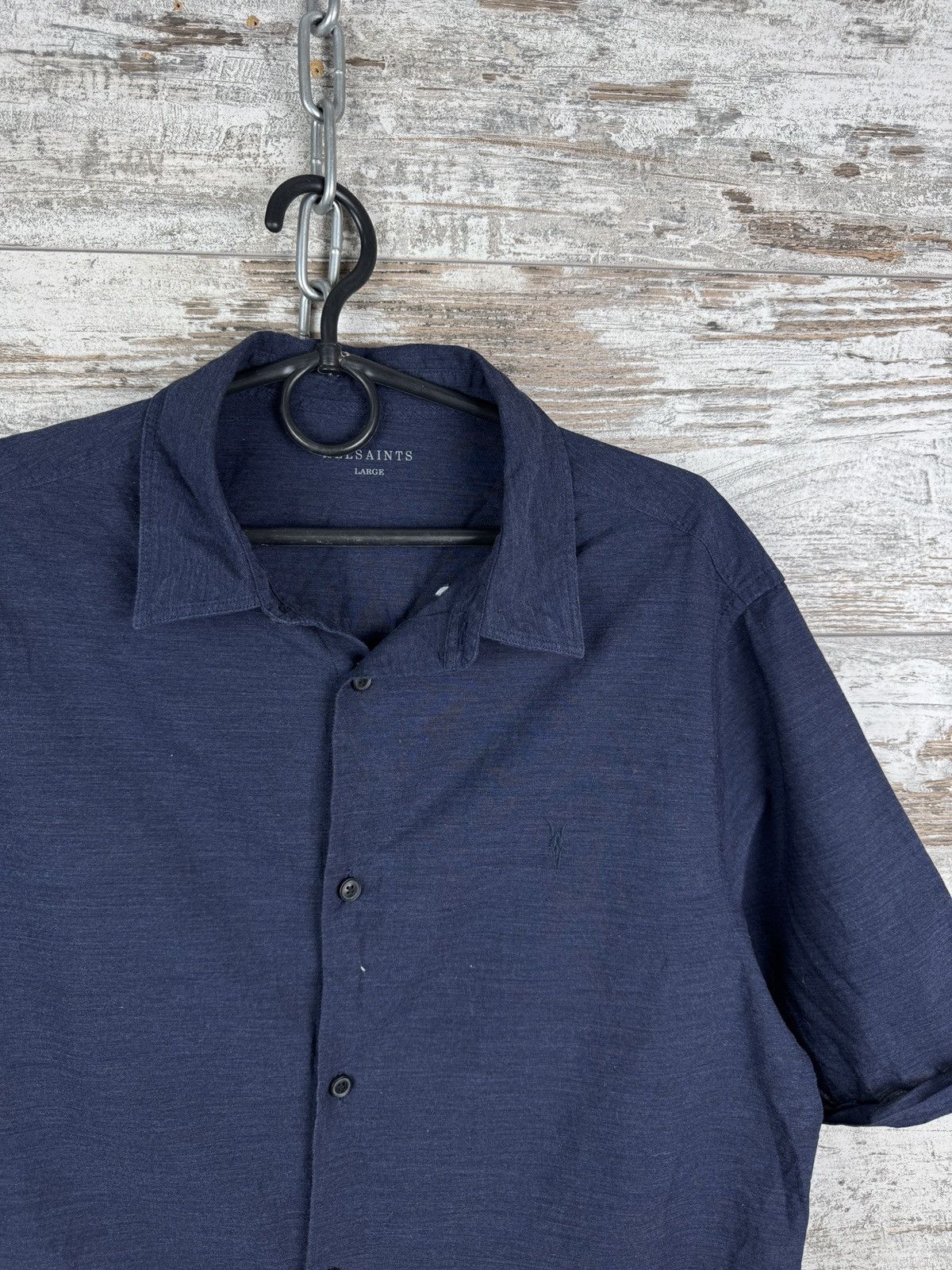 Allsaints × Japanese Brand Mens Vintage AllSaints Avila SS Shirts button up luxury navy Size US L / EU 52-54 / 3 - 3 Thumbnail
