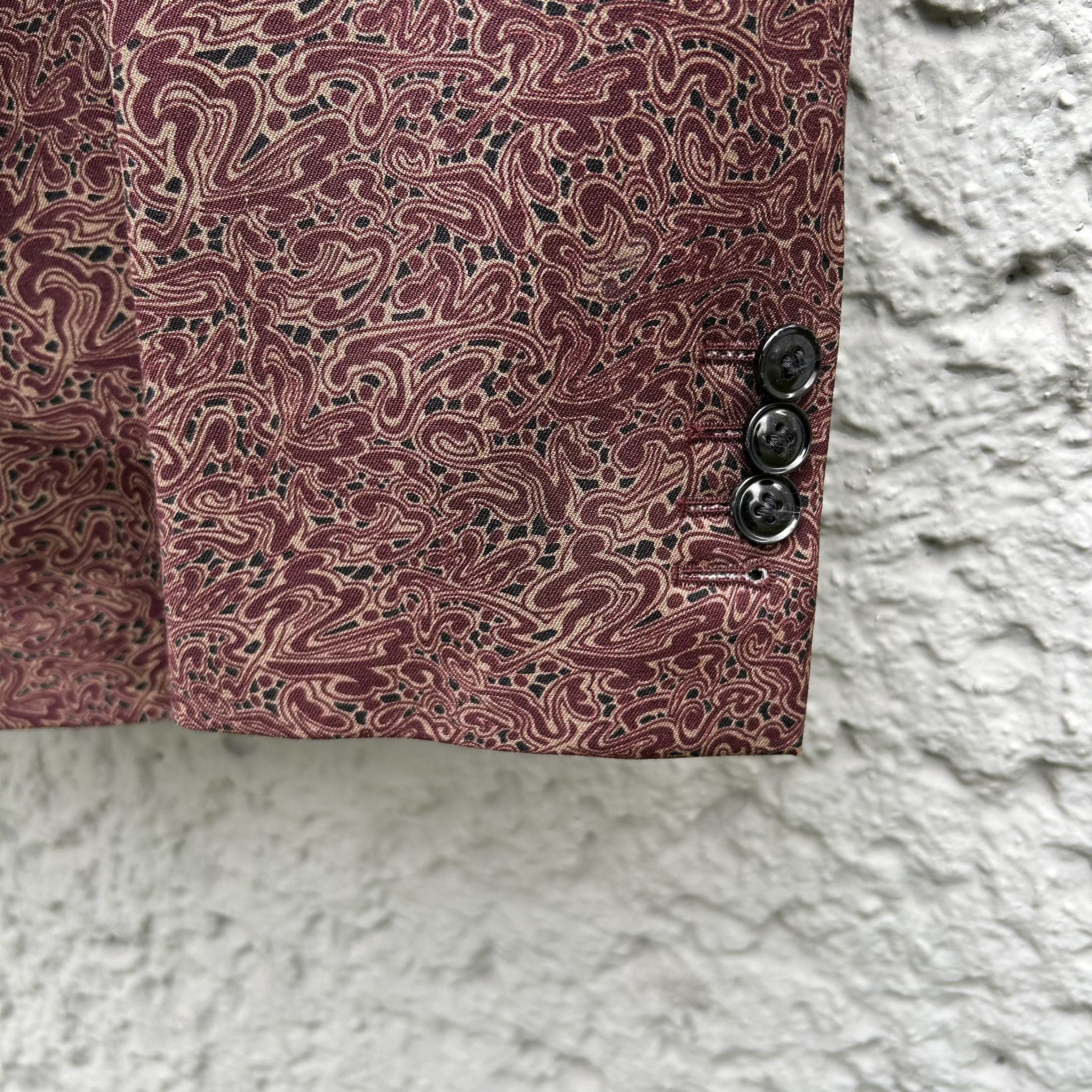 Dries Van Noten Dries van Noten Red Patterned Blazer Jacket Size 48R - 6 Thumbnail