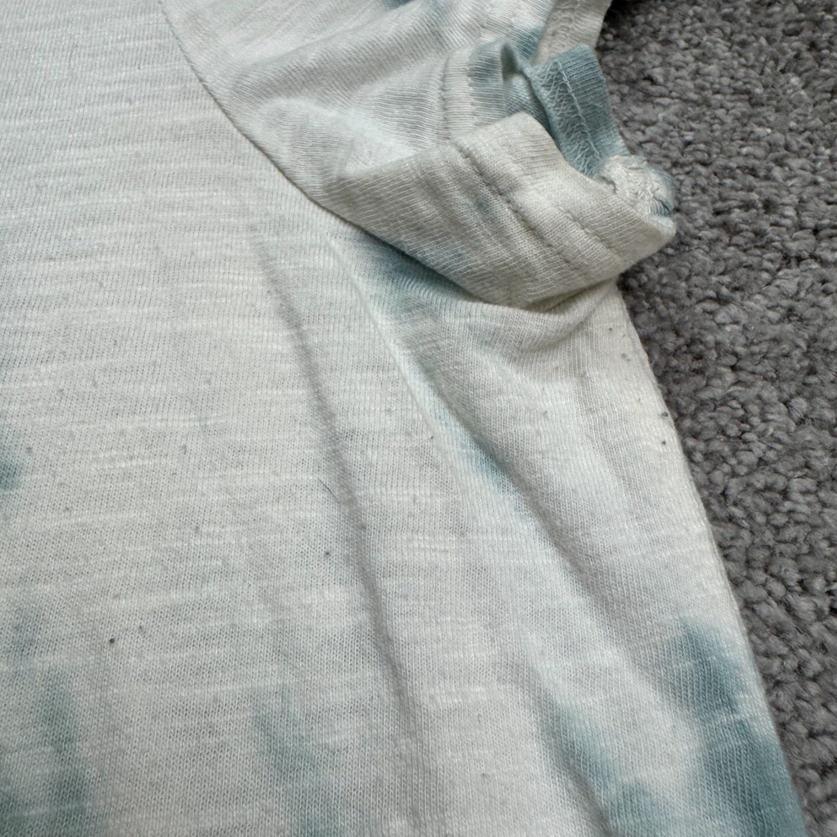 Gap VINTAGE Gap Short Sleeve Tiered Midi Dress Womens XL Mint Green White Tie-Dye Casual Size 40" / US 18 - 4 Thumbnail