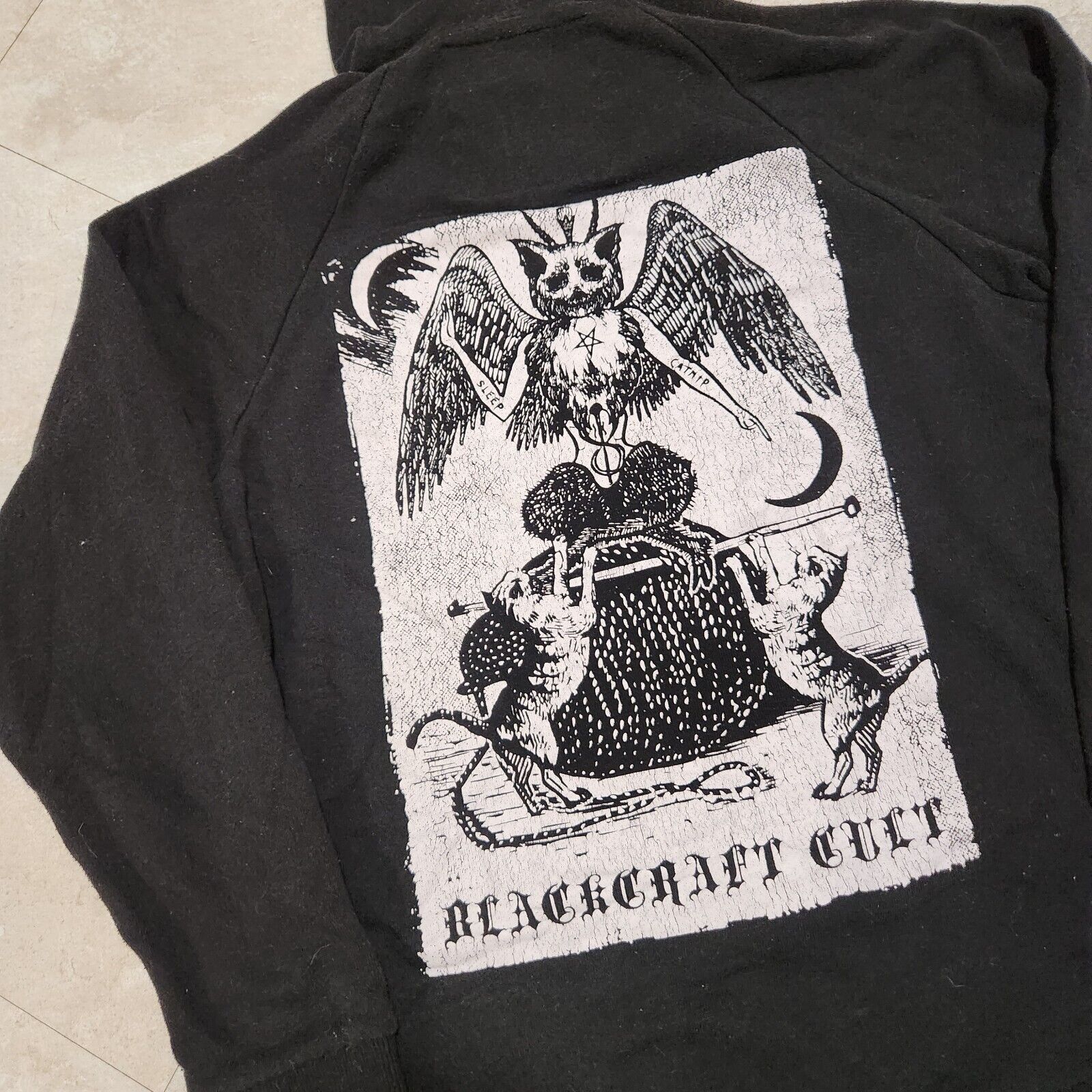 Vintage BlackCraft Cult Womens M Medium Unholy Cat Demon Zip Hoodie