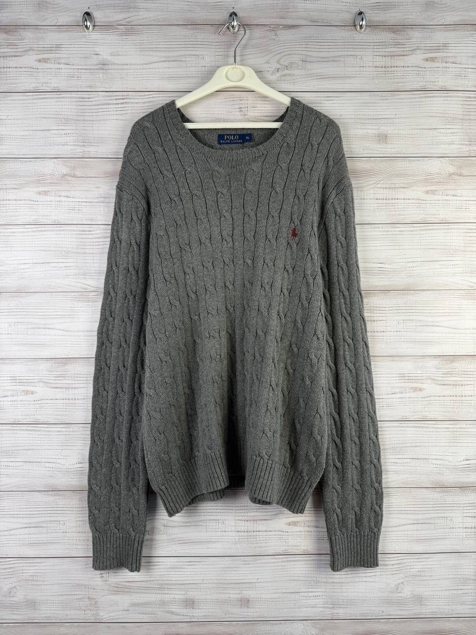 Polo Ralph Lauren Vintage Y2K Cable Knit Polo Ralph Lauren Sweater Red Pony Size US XL / EU 56 / 4 - 1 Thumbnail