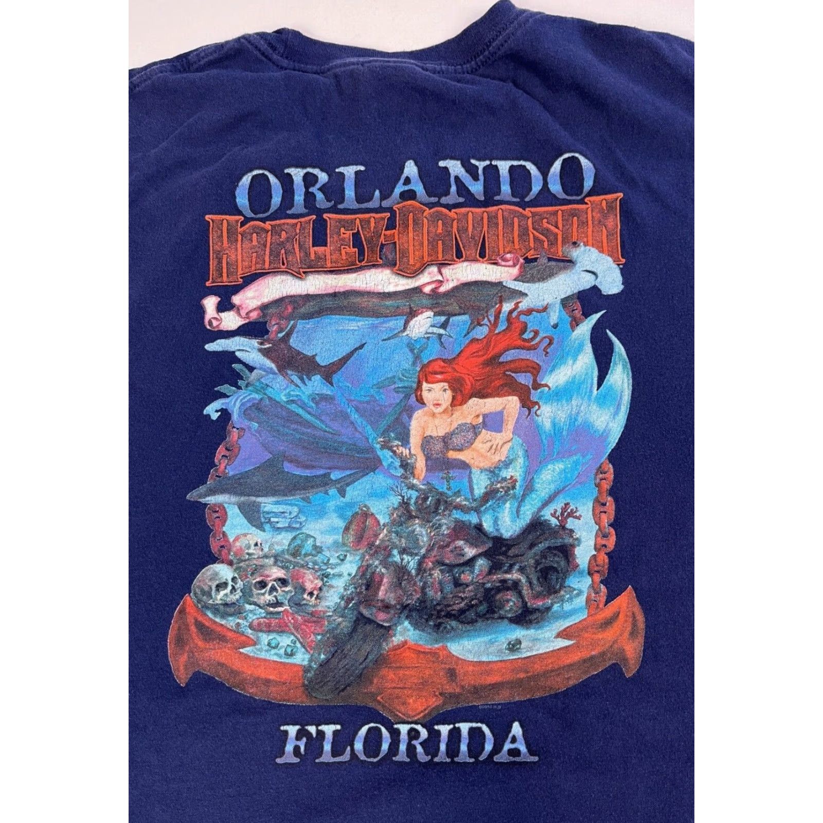 Harley Davidson Harley-Davidson Men's T-Shirt Shirt Short Sleeve Crew Navy Blue 3XL Double-Sided 2016 Orlando, FL Size US XXL / EU 58 / 5 - 3 Thumbnail