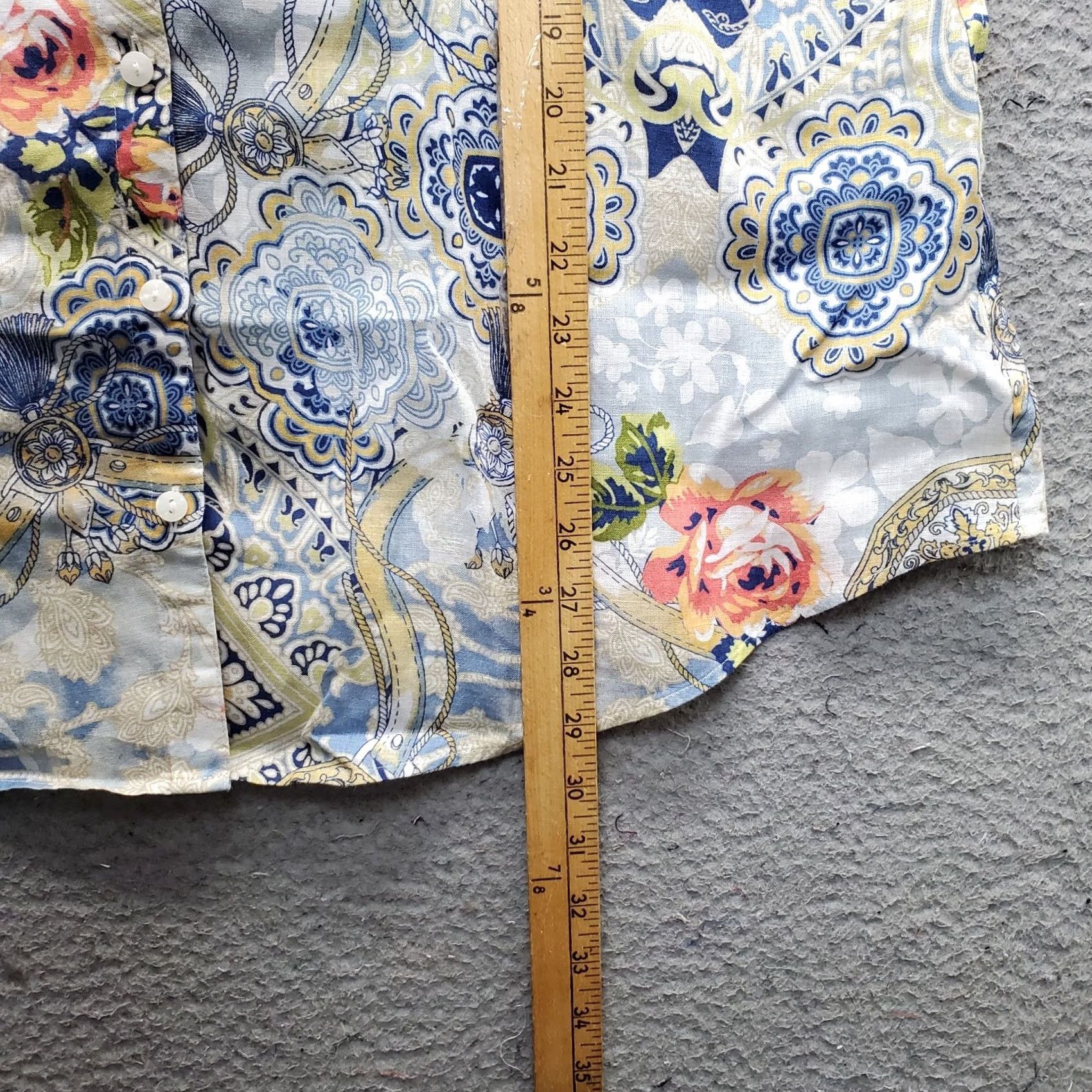Vintage Chico's Tunic Shirt Womens Large Multi Floral Geometric Linen No Iron Button-Up Size L / US 10 / IT 46 - 3 Thumbnail