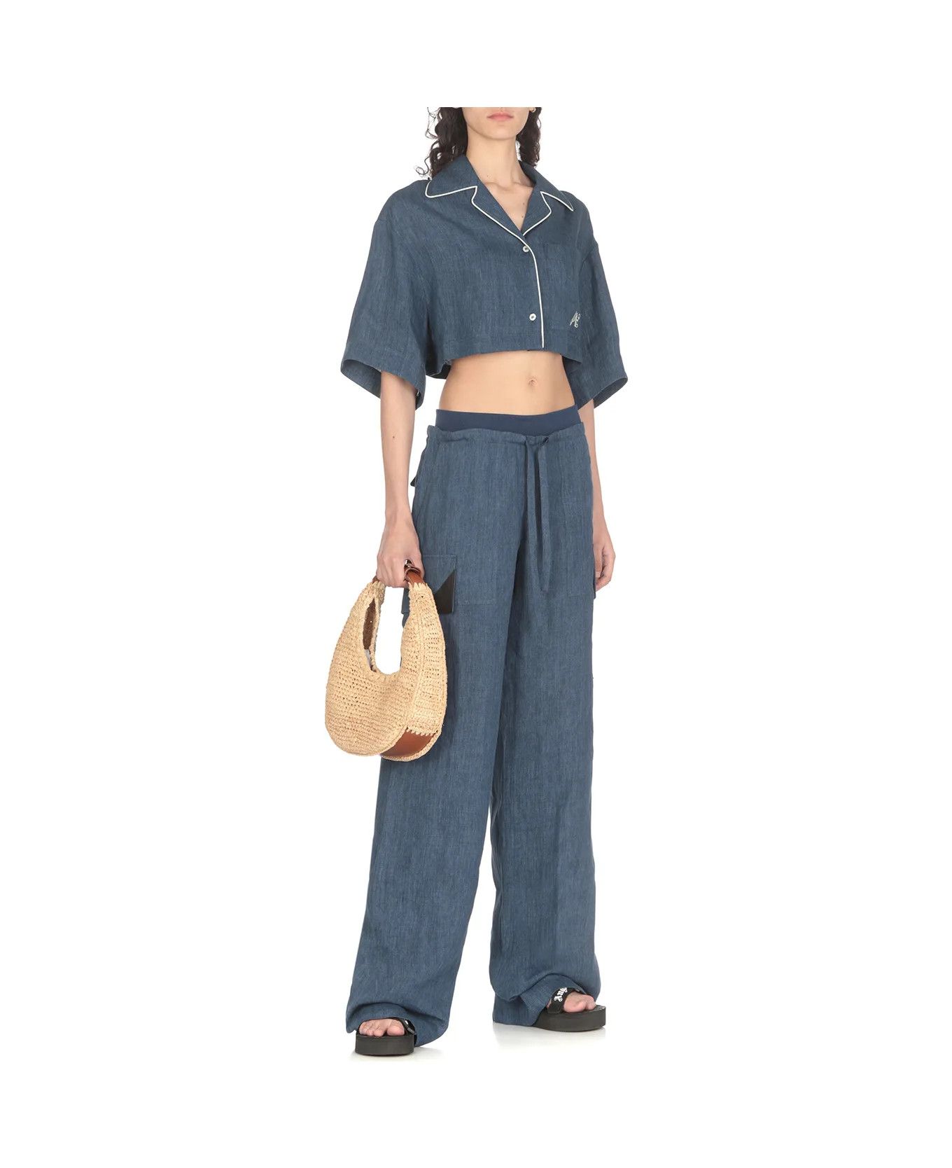 Palm Angels o1y1125 Cargo Sweatpant in Slate Blue Size 30" / US 8 / IT 44 - 2 Thumbnail