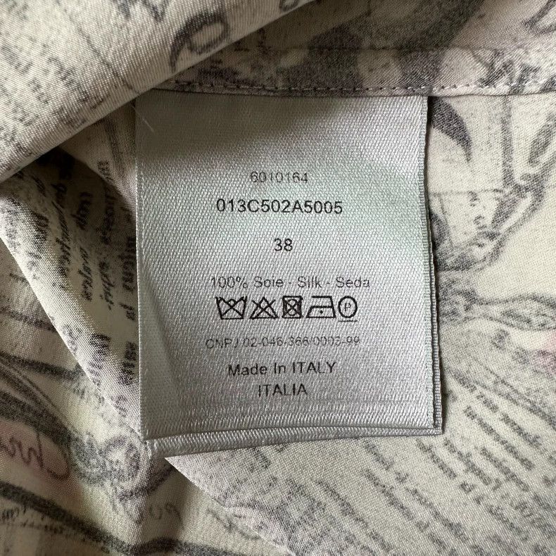 Dior Dior size 38 Newspaper pattern mulberry silk shirt Size M / US 6-8 / IT 42-44 - 4 Thumbnail