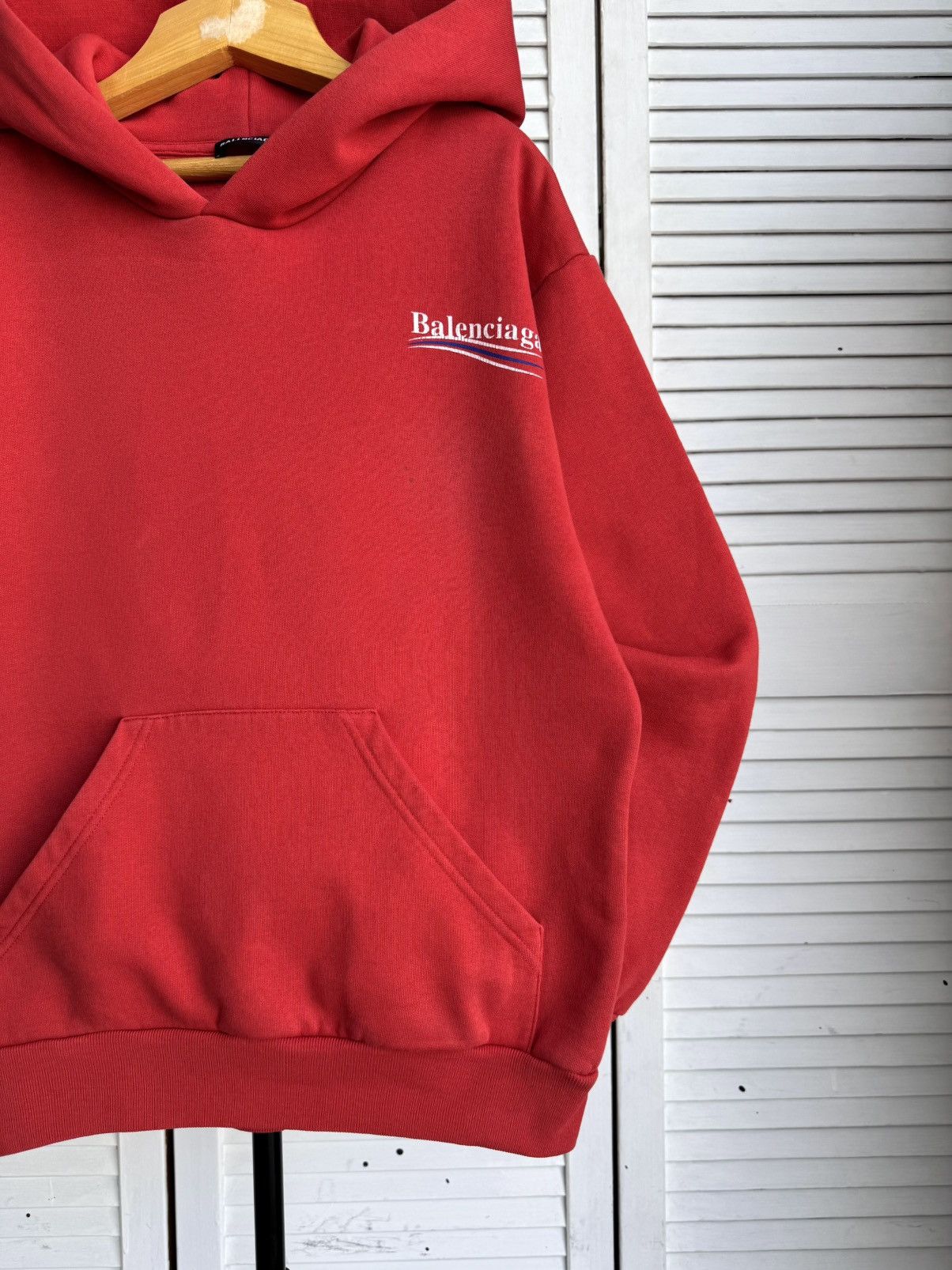 Balenciaga Balenciaga Campaign Wave Logo Pullover Hoodie Red Authentic Size US XXS / EU 40 - 4 Thumbnail