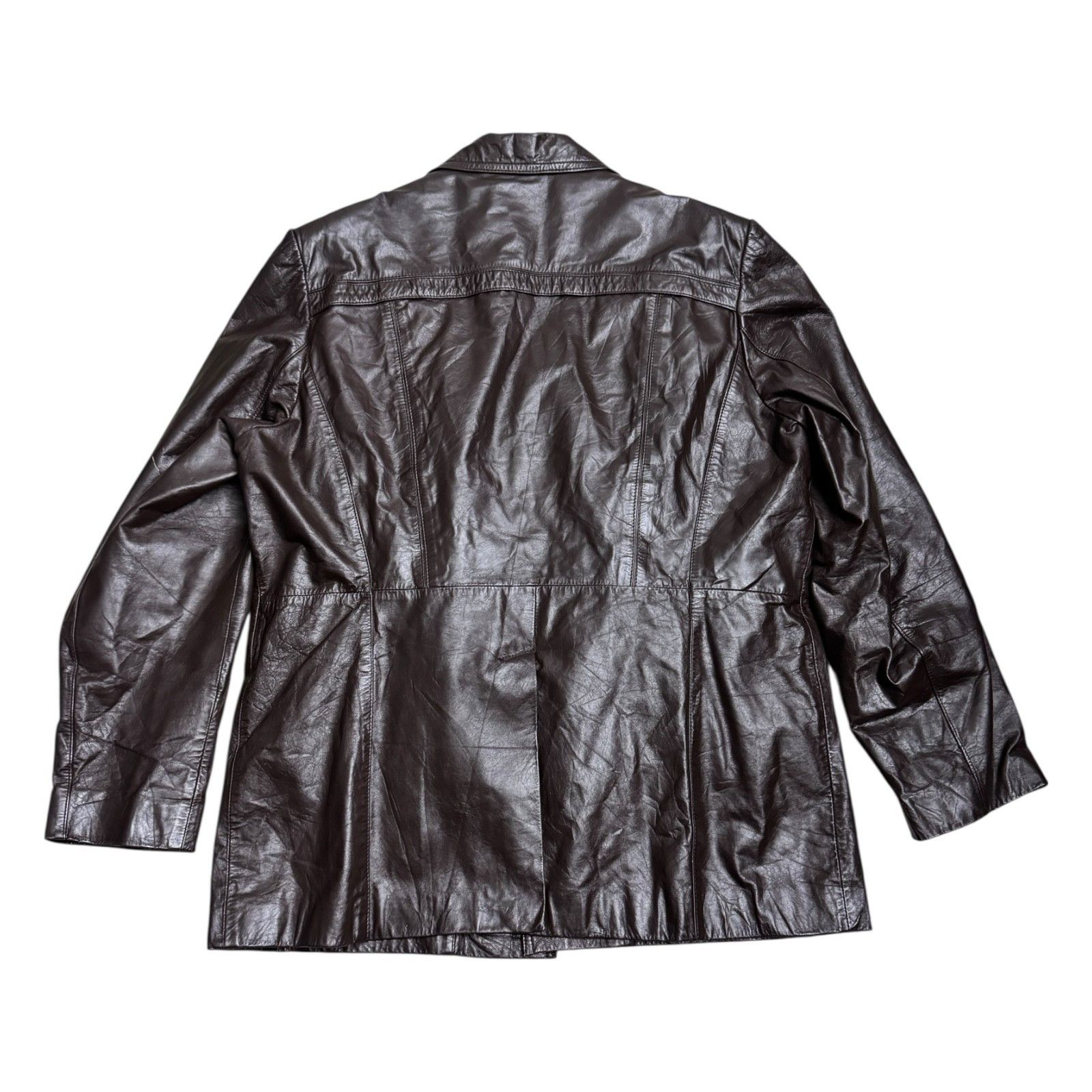 Vintage BERMANS Vintage Leather Fur Retro 80s Leather Coat Large Size US L / EU 52-54 / 3 - 6 Thumbnail