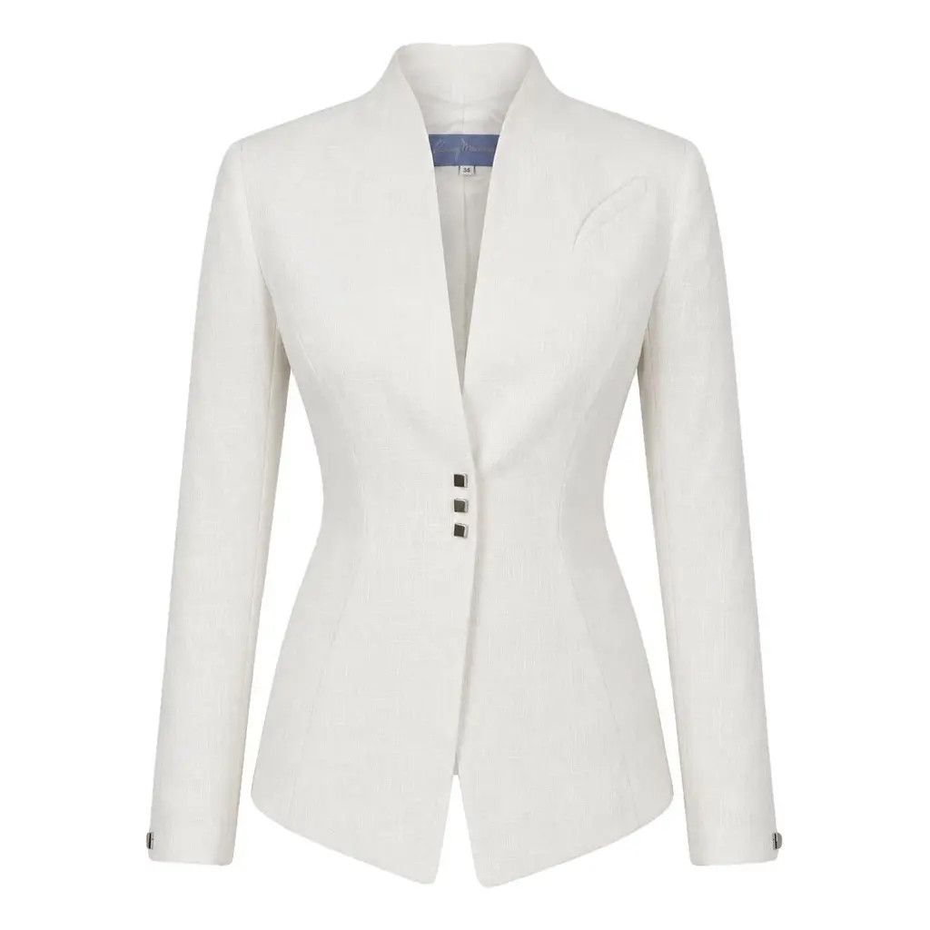 Thierry Mugler Thierry Mugler Paris Sculpted Avant-Garde Blazer White FR 38 Size S / US 4 / IT 40 - 1 Thumbnail