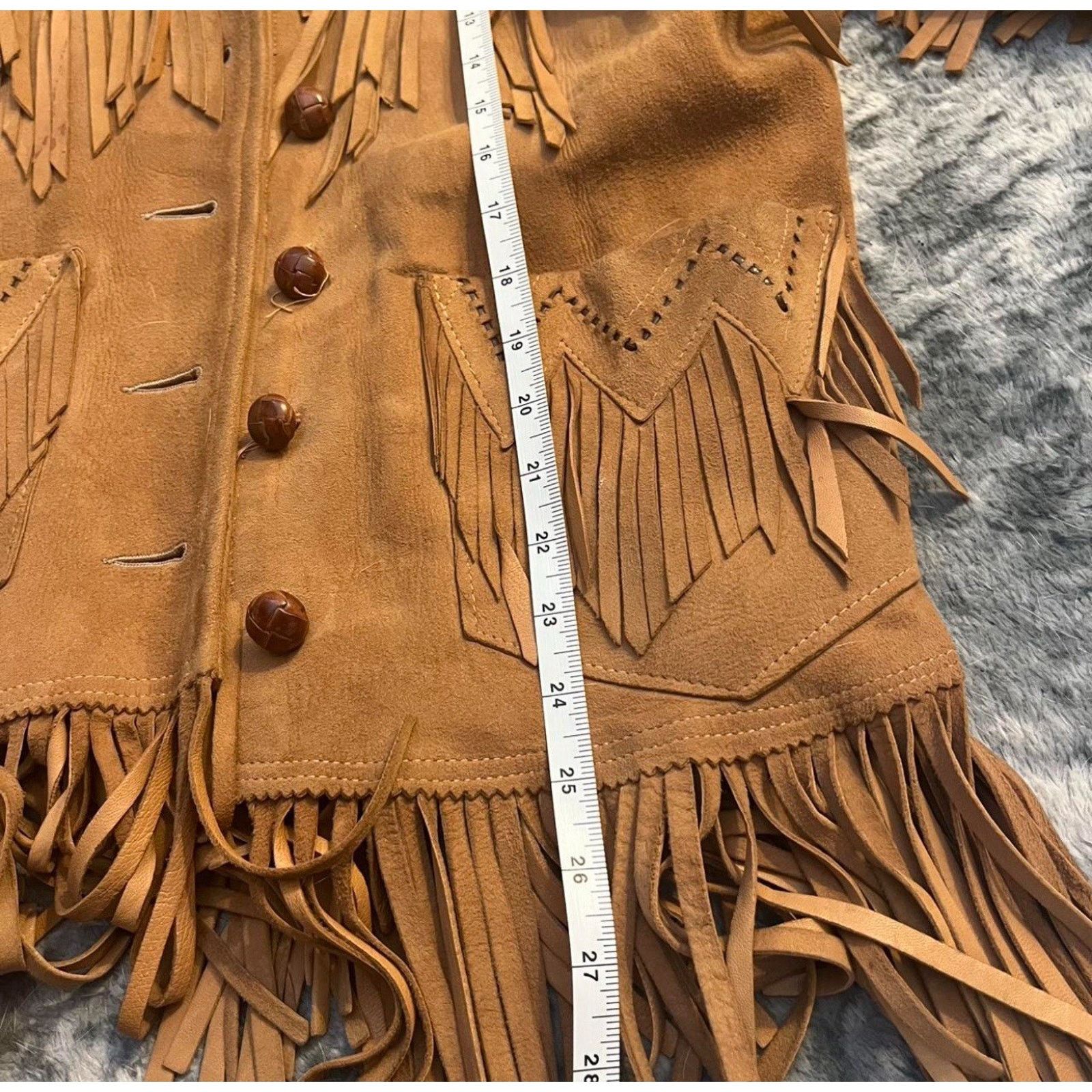 Vintage VTG Pioneer Wear Tan Beige Fringe Leather Western Jacket S Size S / US 4 / IT 40 - 5 Thumbnail