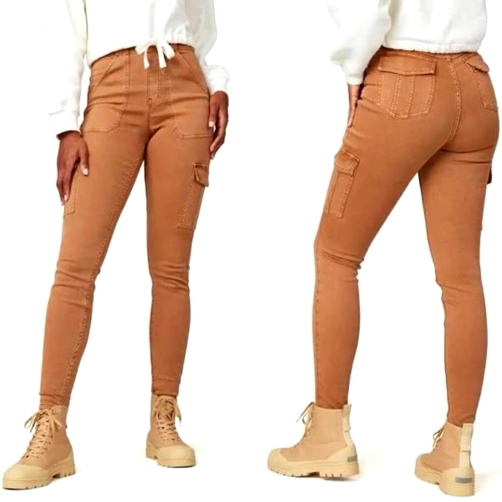 Spanx Spanx Stretch Twill Ankle Cargo Pants Honey Glow M (6/8) Size 29" - 2 Thumbnail