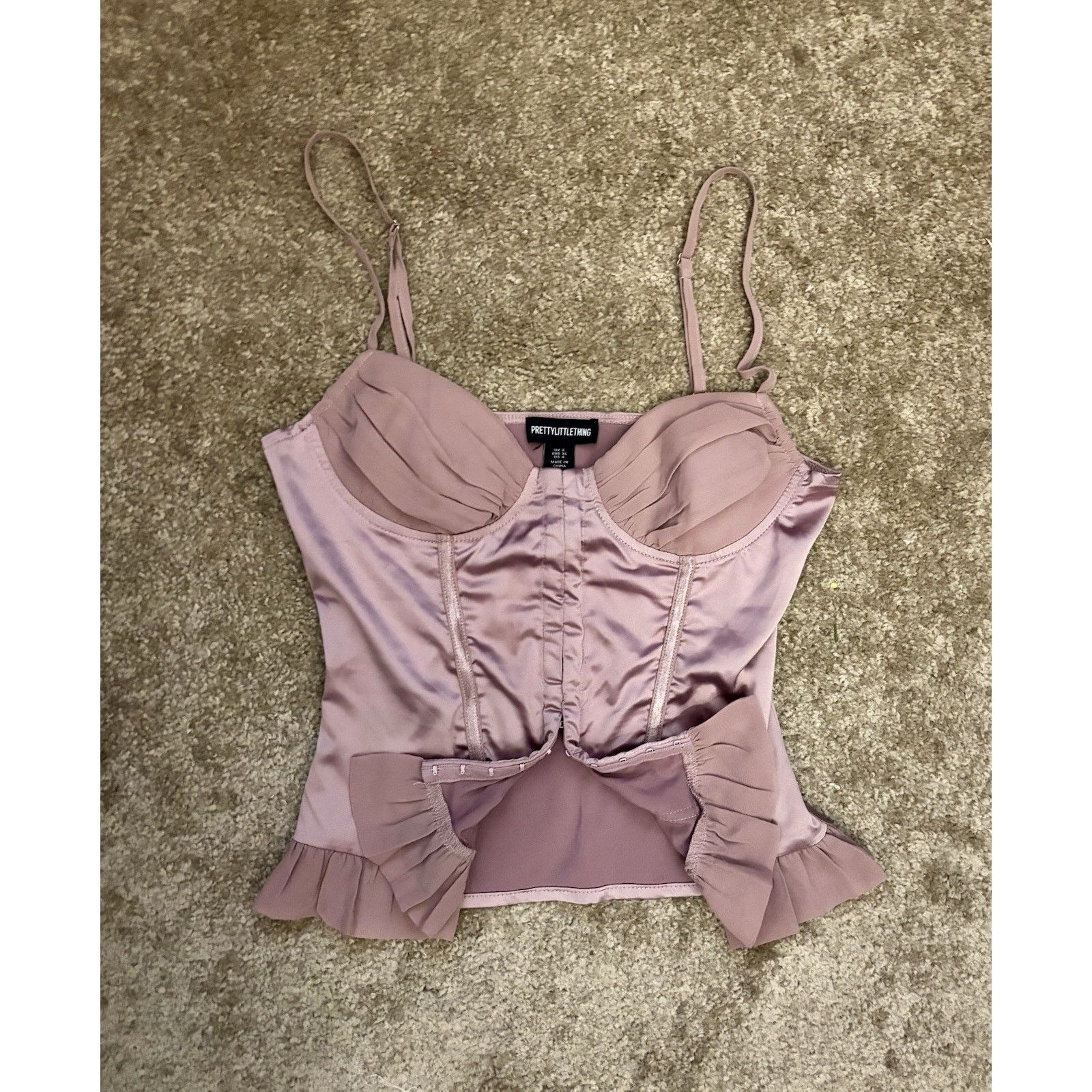 & Other Stories Women’s Mauve Satin Corset Bustier Top Size 4 Y2K Coquette Size S / US 4 / IT 40 - 5 Thumbnail
