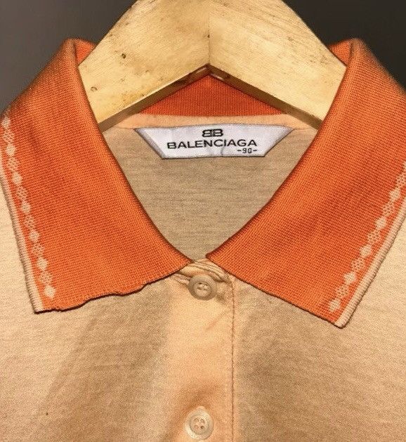 Balenciaga × Designer Vintage Balenciaga Long Sleeve Cream PoloShirt Size US M / EU 48-50 / 2 - 4 Thumbnail