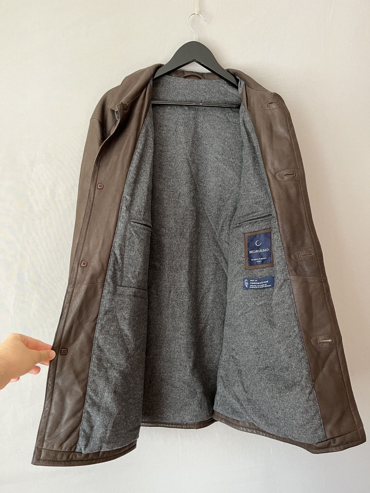 Italic Moriano Italian Luxury Soft Leather Cashmere Lined Coat Size US M / EU 48-50 / 2 - 6 Thumbnail