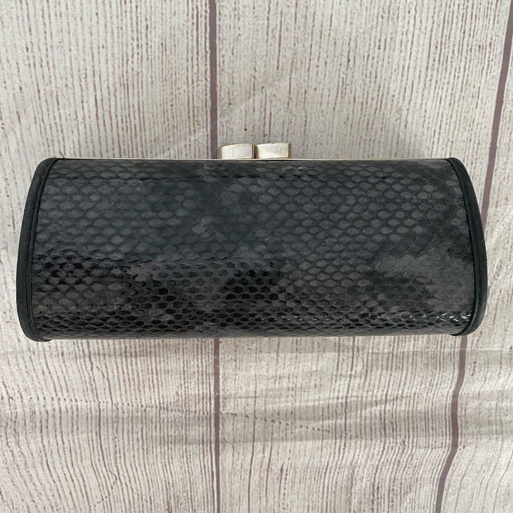 Other Clutch snake print with latch close top clutch 6”x3” black & Size ONE SIZE - 5 Thumbnail