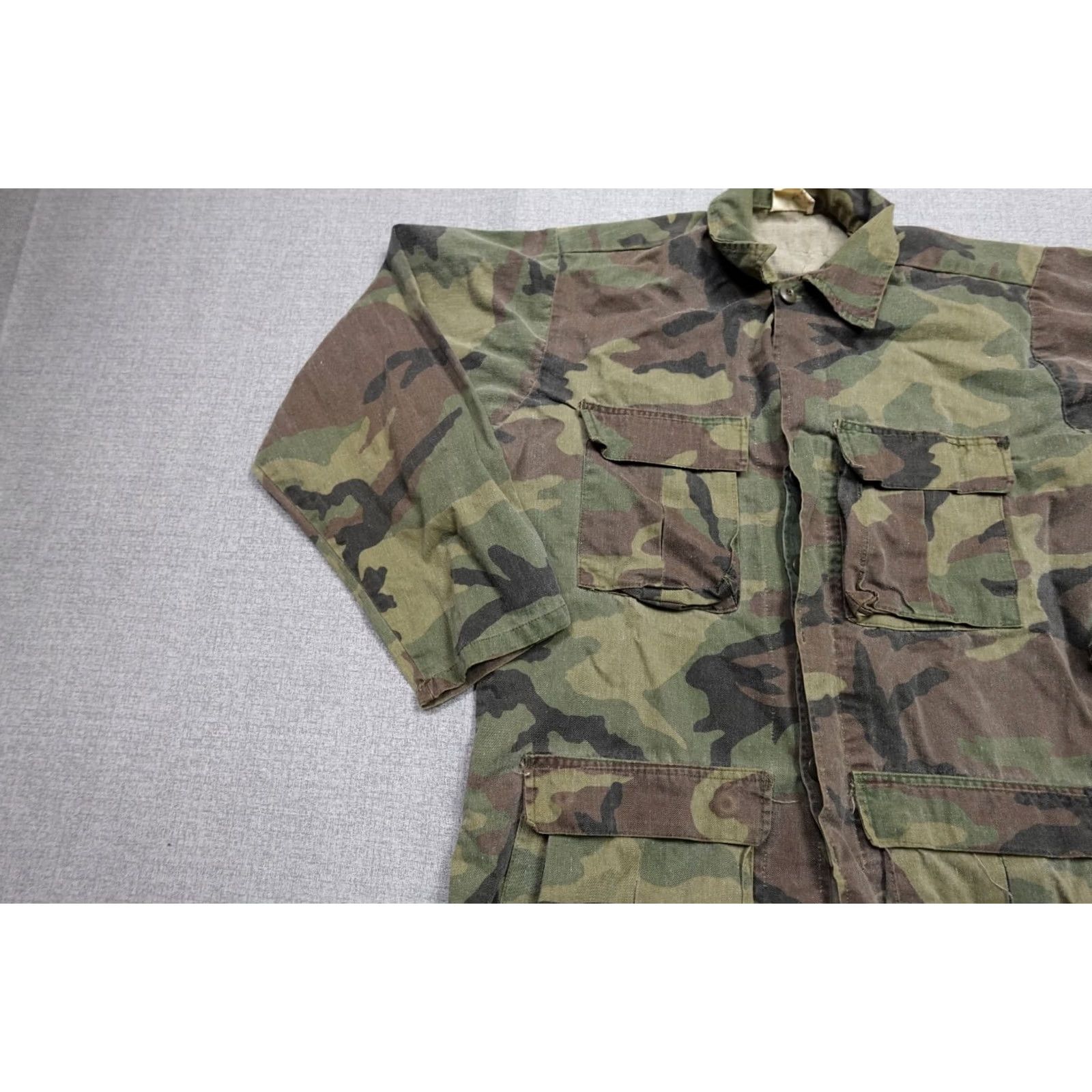 Vintage VINTAGE Camo Shirt Mens Large Brown Woodland Hunting Gung Ho Burk Military Canvas Cotton Button-Up Long Sleeve USA Model: Sportsman Size US L / EU 52-54 / 3 - 3 Thumbnail