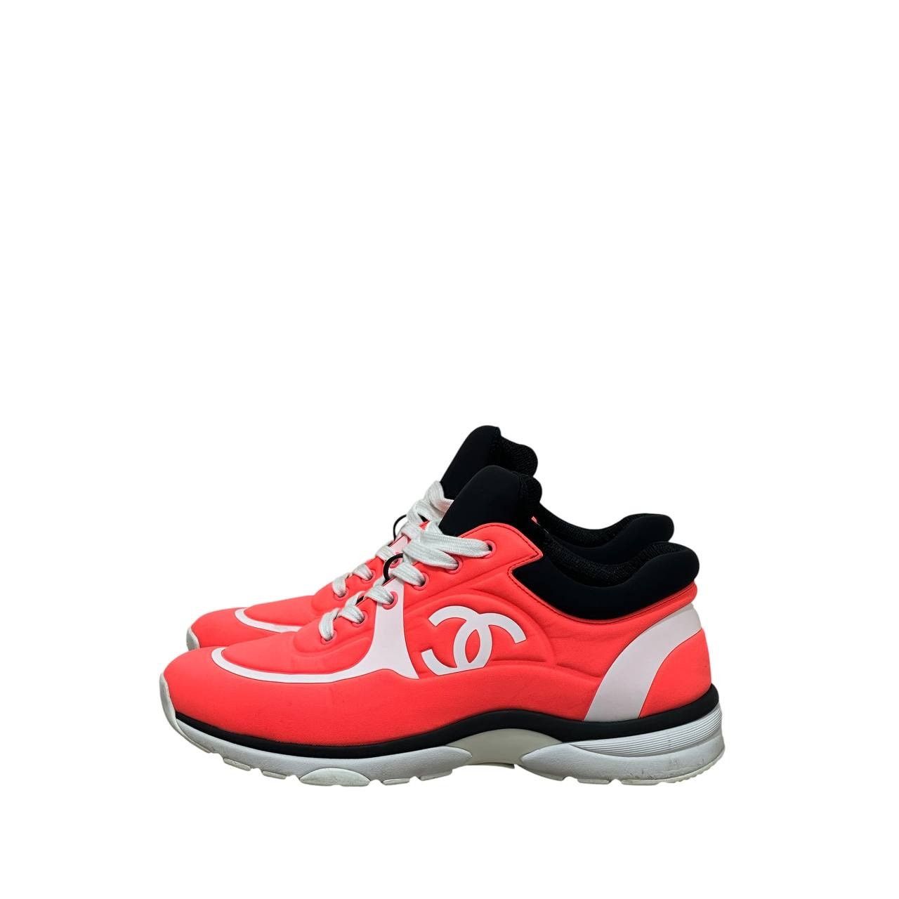 Chanel Chanel Orange Neon Athletic Sneakers Sz 39.5 Size US 8.5 / IT 38.5 - 1 Thumbnail