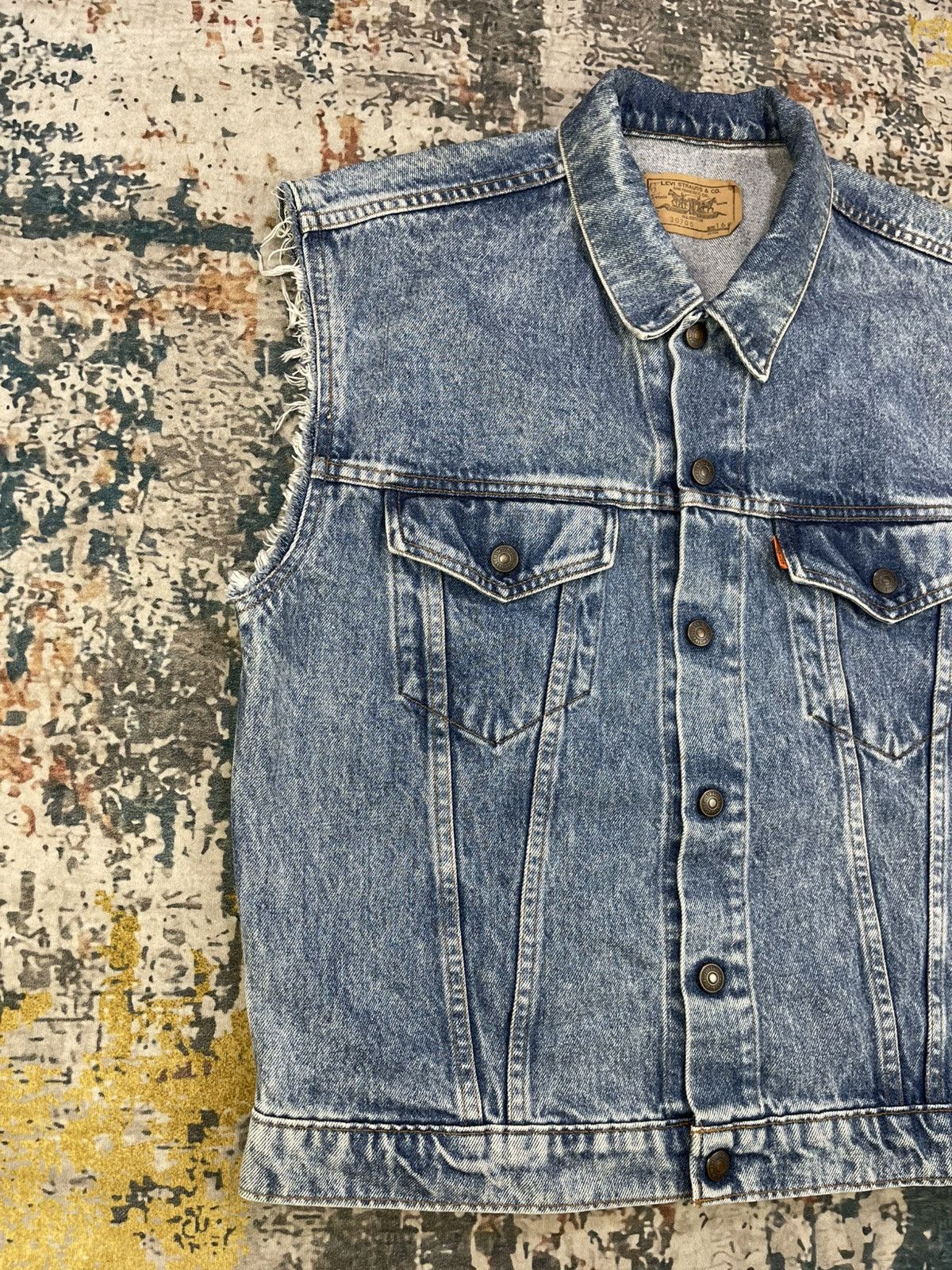 Levi's Vtg Levis Orange Tab Wash Snap Button Denim Vest Size US S / EU 44-46 / 1 - 3 Thumbnail