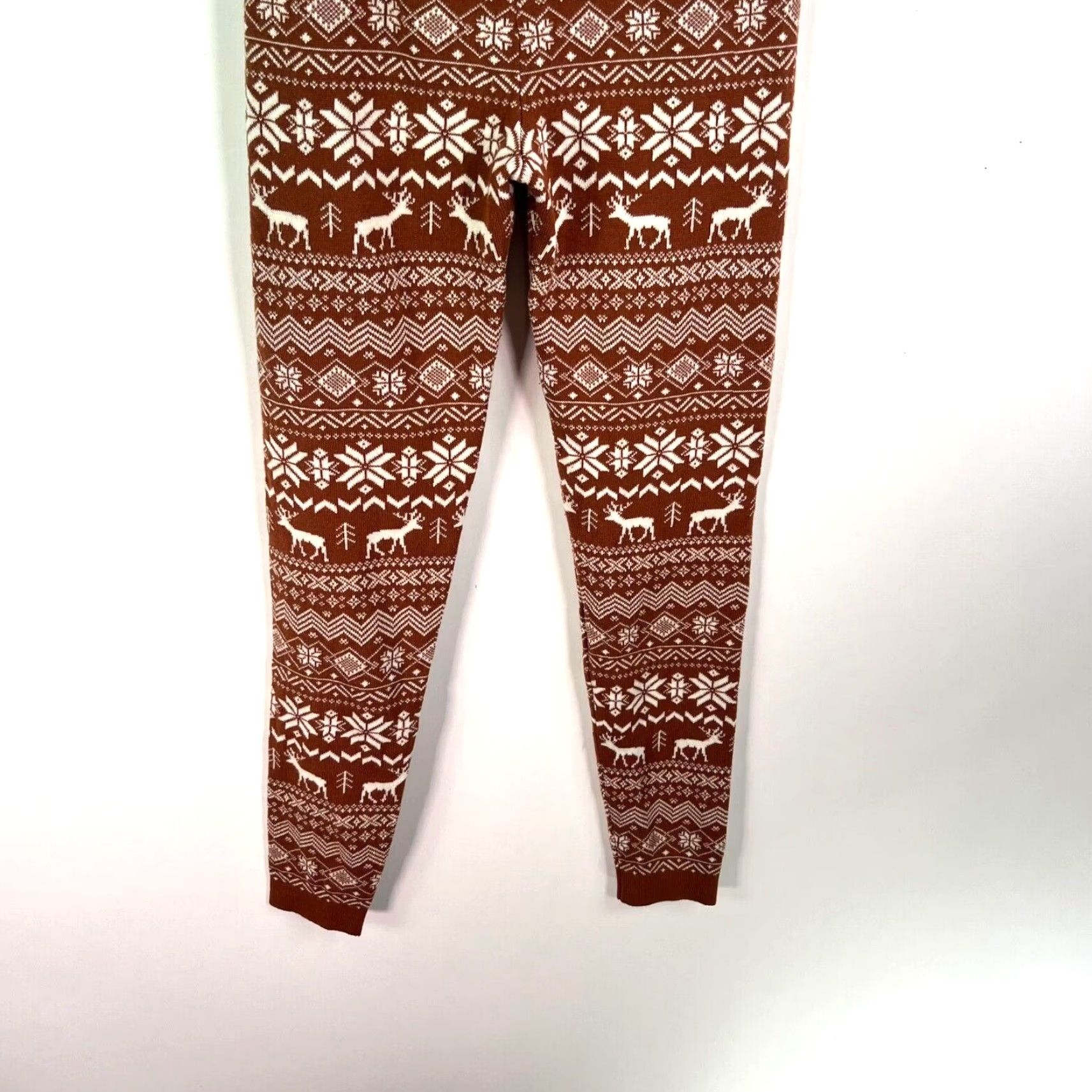Forever 21 FOREVER 21 Pants Women S Brown 26X30 Lounge Sleepwear Christmas Tree Reindeer Knit Flat Front Pull On 30" Inseam High Rise Womens Size 28" / US 6 / IT 42 - 5 Thumbnail
