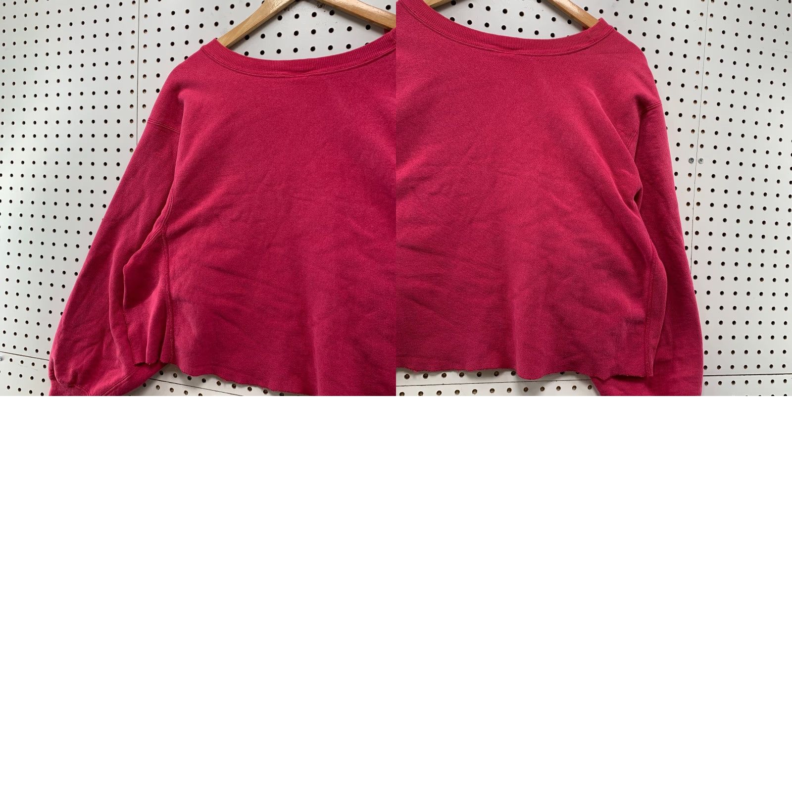 Champion VINTAGE Champion Sweatshirt Womens XL 90s Reverse Weave Pourover Pink Logo USA Cropped Chopped USPS? Size XL / US 12-14 / IT 48-50 - 10 Thumbnail