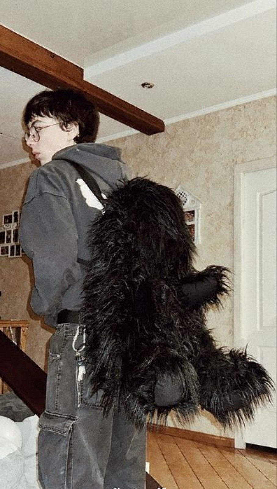 Custommade × Handmade × Other Custom Fur Y2K Backpack Bunny, Goth Rabbit Size ONE SIZE - 1 Thumbnail