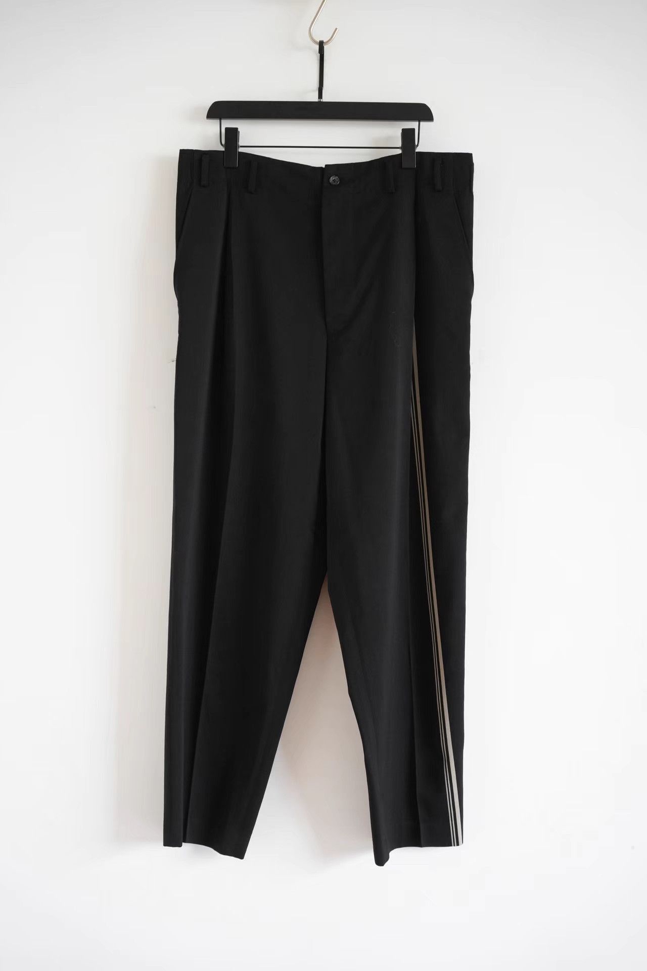 Yohji Yamamoto Black Casual Pants with Side Stripe Detail Size US 32 / EU 48 - 1 Thumbnail