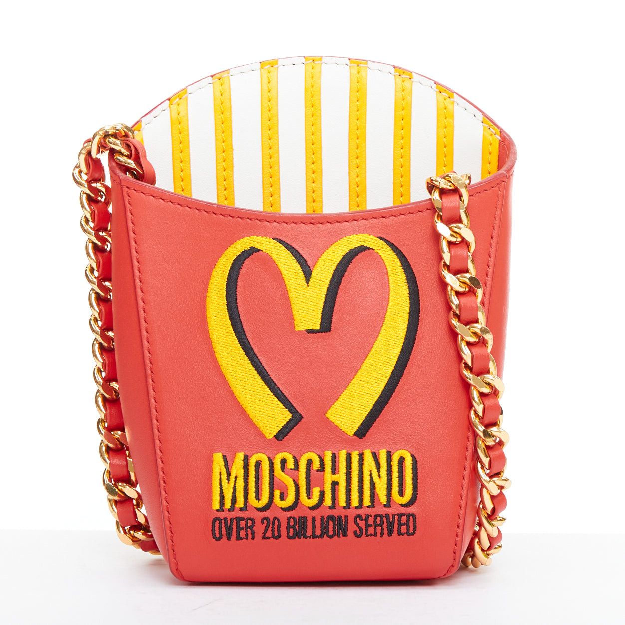 Moschino Mcdonalds Fast Food Runway Red Yellow French Fries Crossbody Bag, Women's