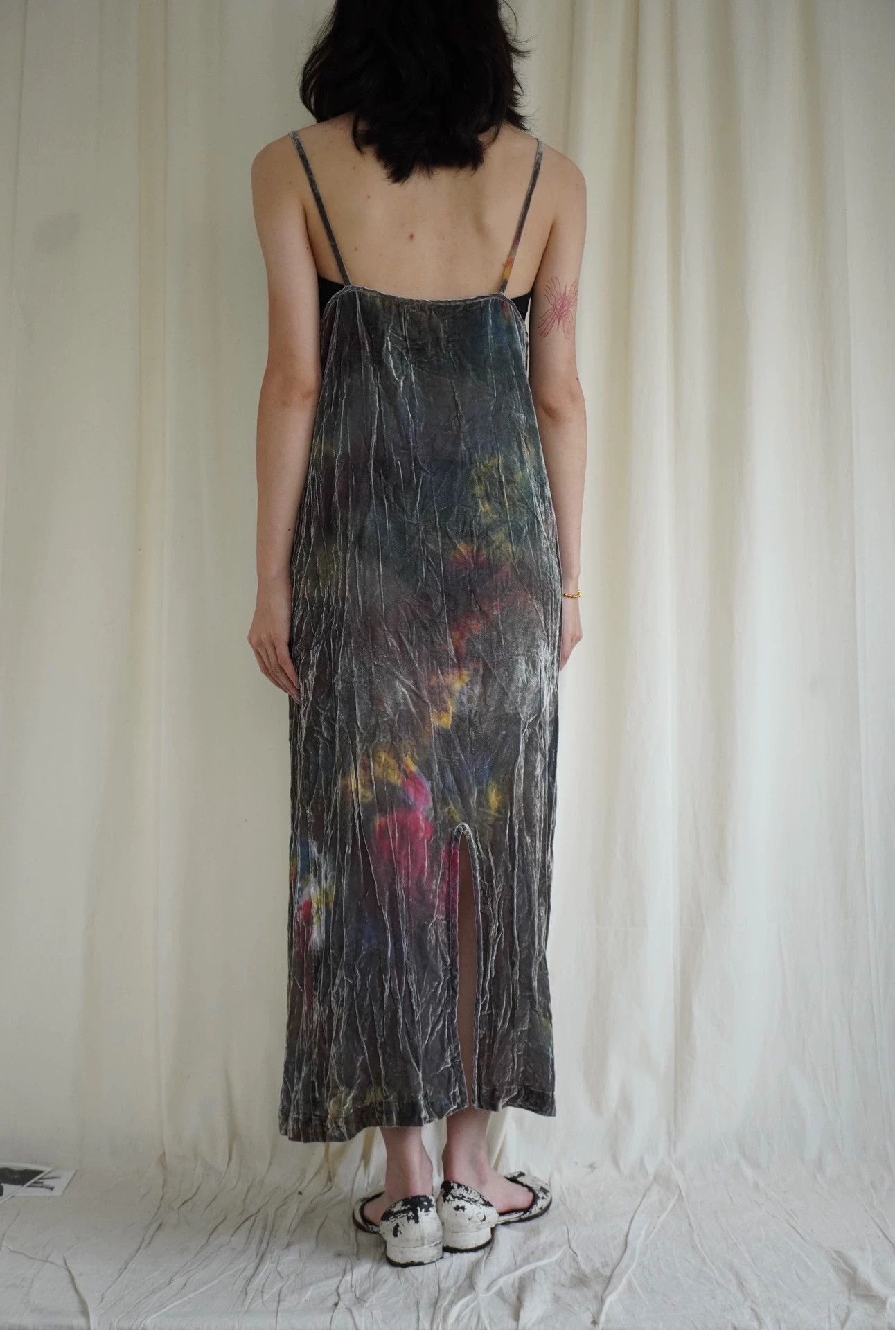 Comme des Garcons CDG 1994 AW Watercolor Velvet Skirt Gray Size Free Size ONE SIZE - 5 Thumbnail