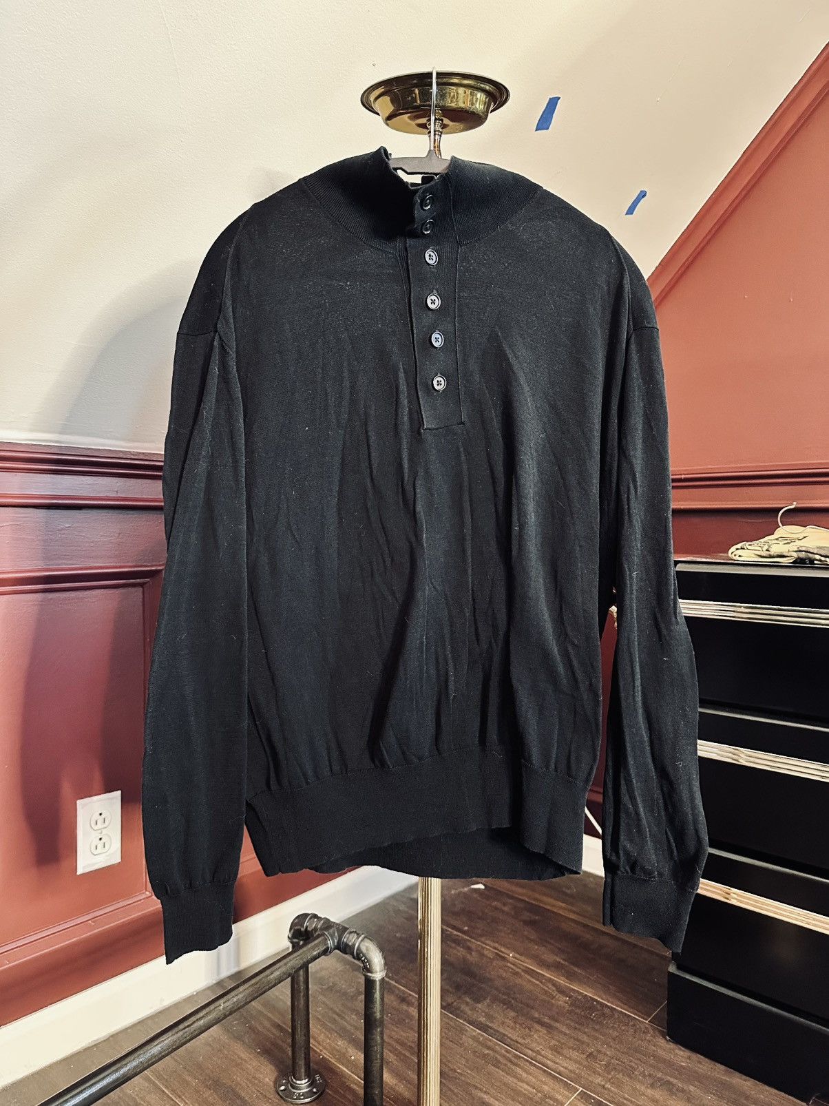 J. Peterman Buttoned knit turtleneck polo v-neck sweater vjntage cotton Size US L / EU 52-54 / 3 - 1 Thumbnail