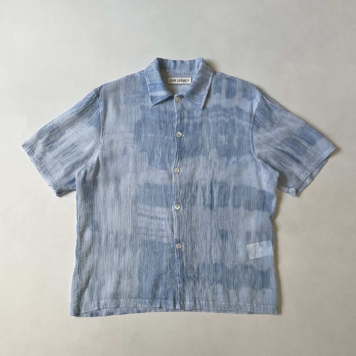 Our Legacy Light Blue Tie Dye Print ‘Box Shirt’ Size US M / EU 48-50 / 2 - 1 Thumbnail