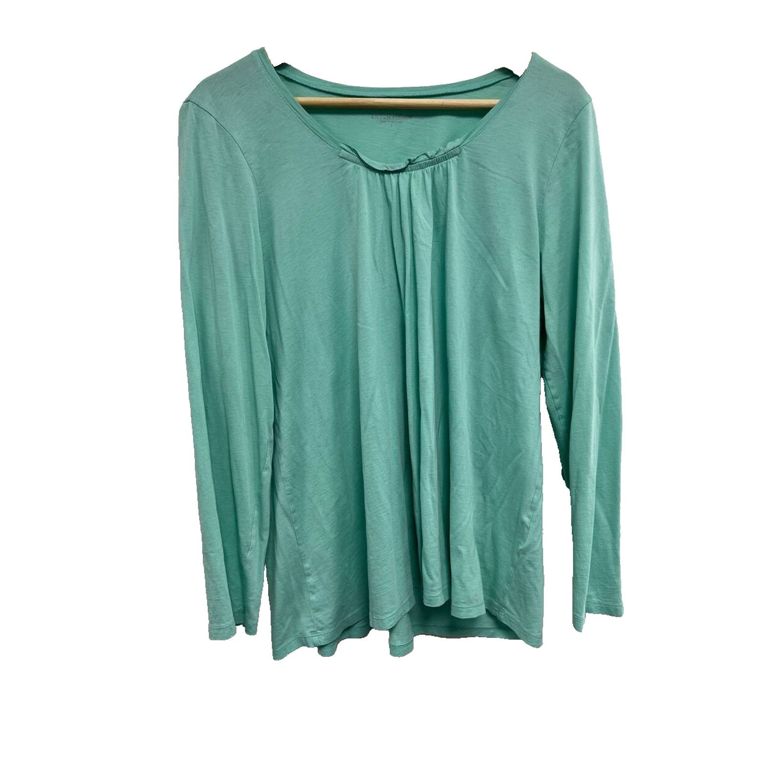 Eileen Fisher EILEEN FISHER 100% Organic Cotton Long Sleeve Top L A000719 Size L / US 10 / IT 46 - 2 Thumbnail