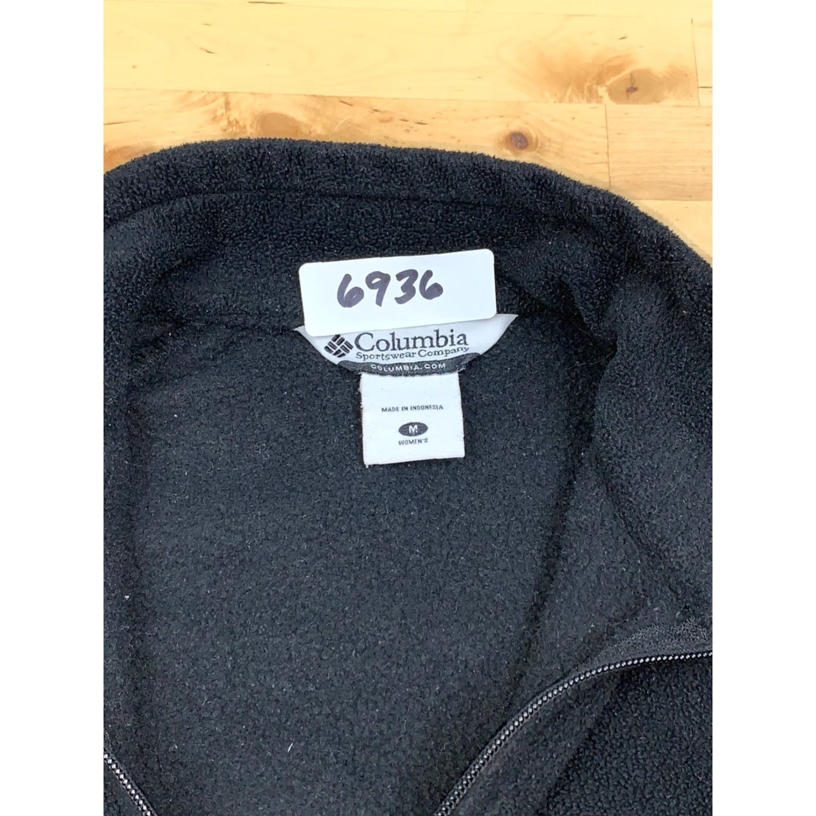 Vintage Columbia Fleece Jacket Women M Black Zip Casual Outdoor Hike Camp #6936 Size M / US 6-8 / IT 42-44 - 3 Thumbnail