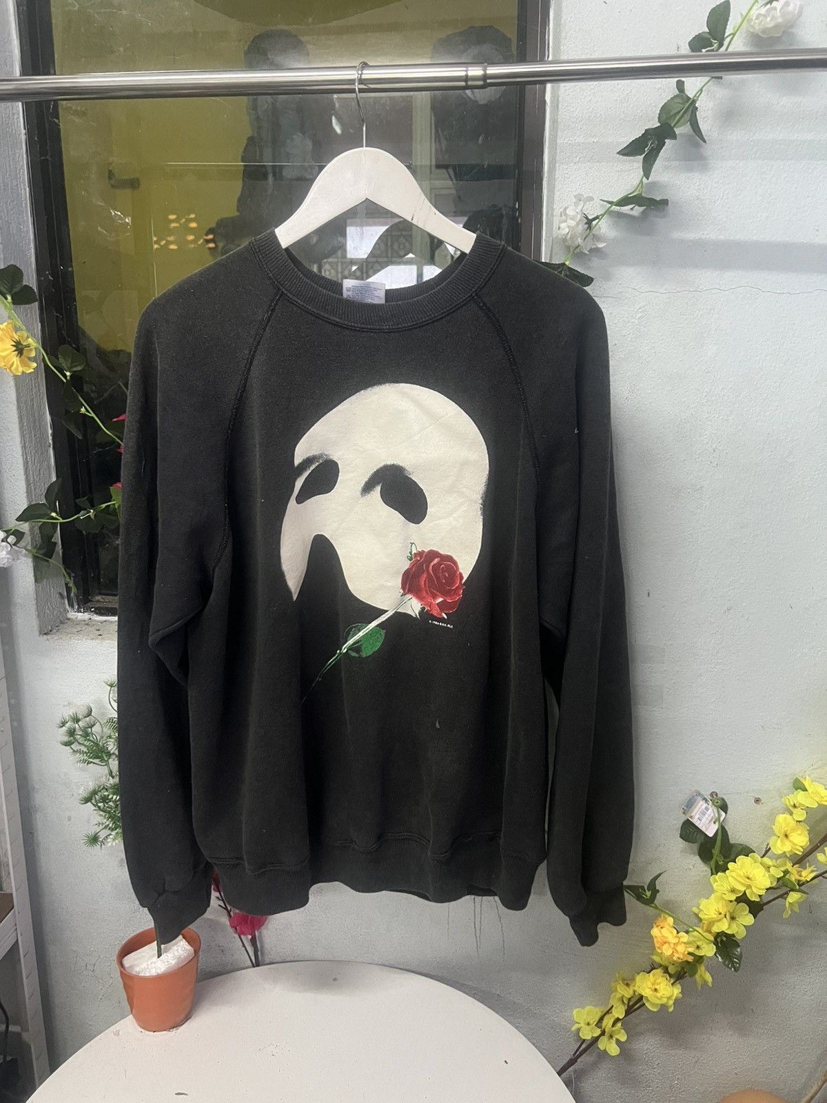 Vintage 80s the Phantom Black Swetshirr