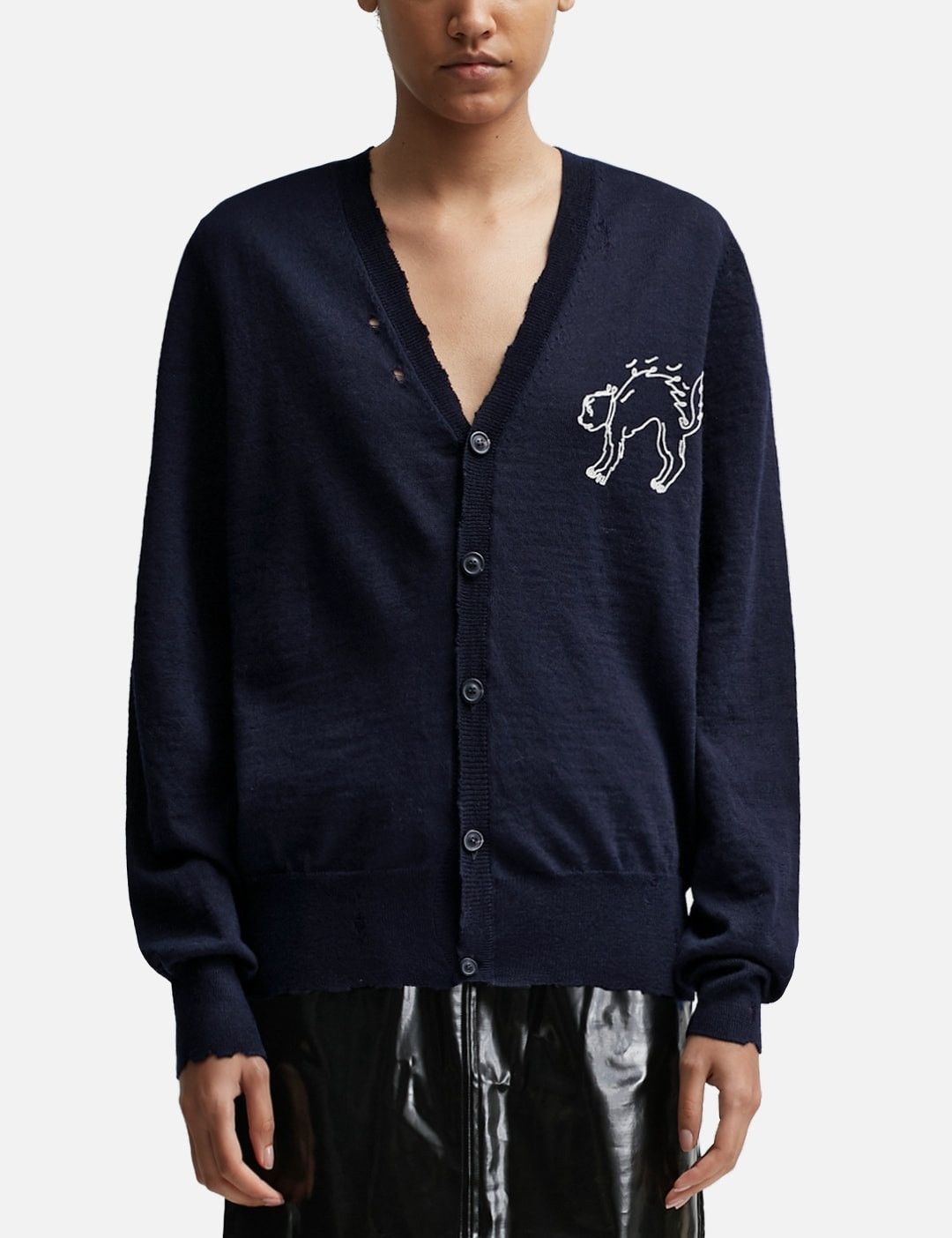 Maison Margiela o1y0625 Cardigan in Midnight Blue Size L / US 10 / IT 46 - 1 Thumbnail