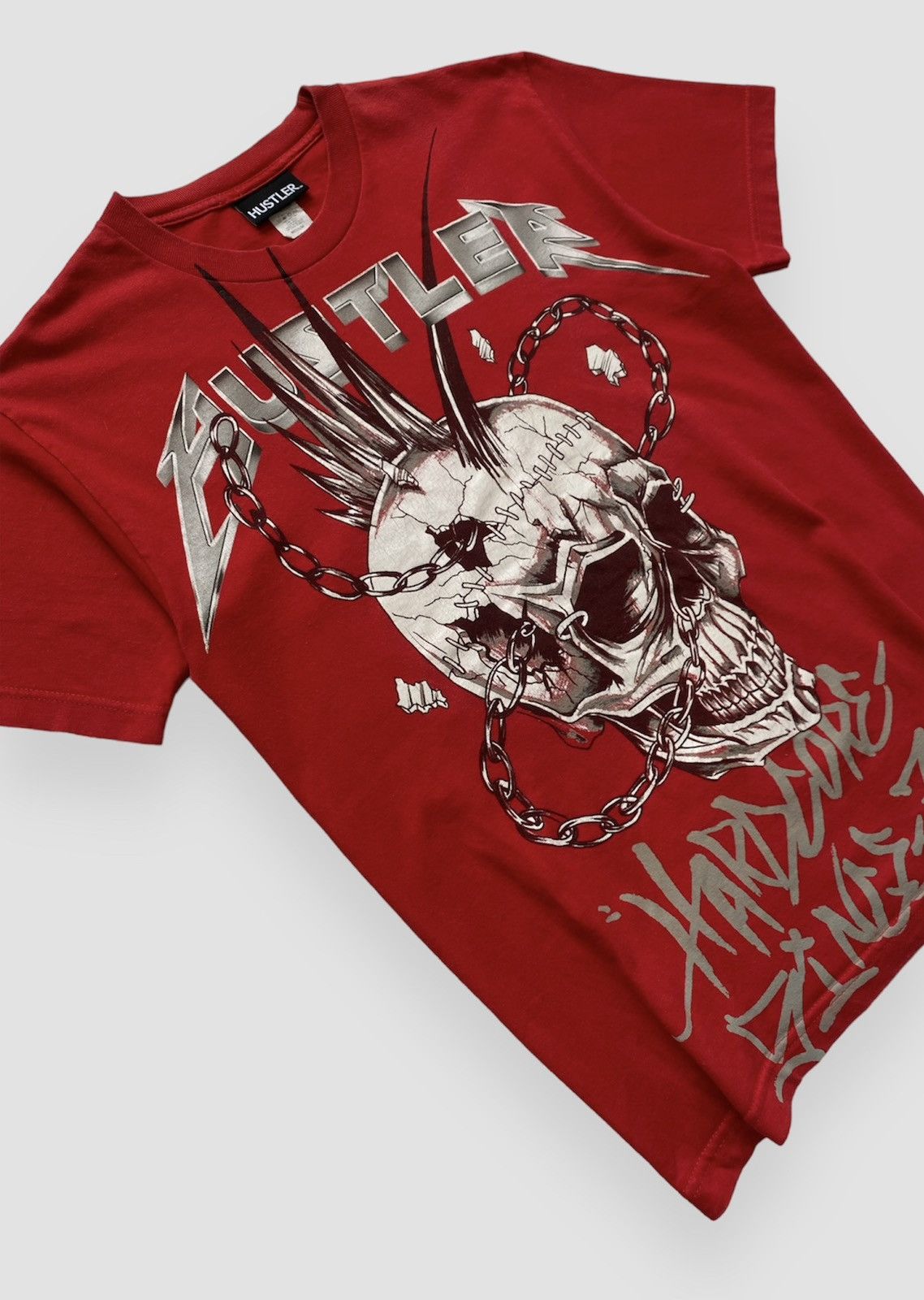 Vintage Vintage Skateboarding Hustler Hardcore Y2K Red Tee Size US M / EU 48-50 / 2 - 2 Thumbnail