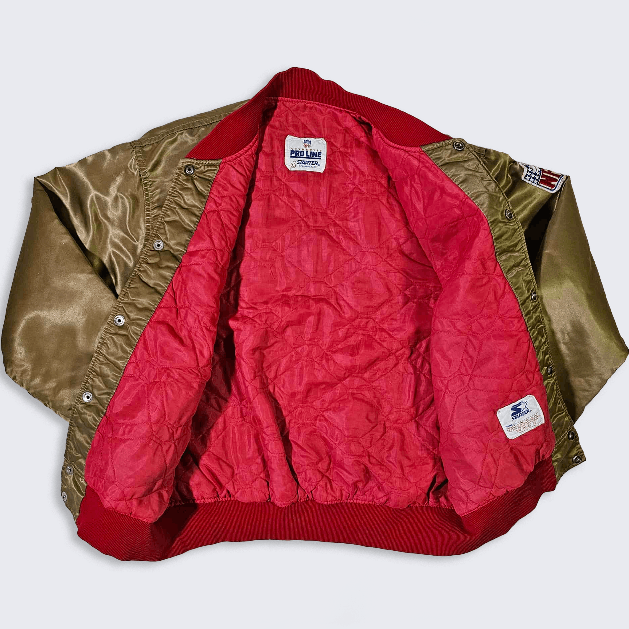NFL San Francisco 49ers Vintage 80s Starter Satin Bomber Jacket Size US L / EU 52-54 / 3 - 3 Thumbnail