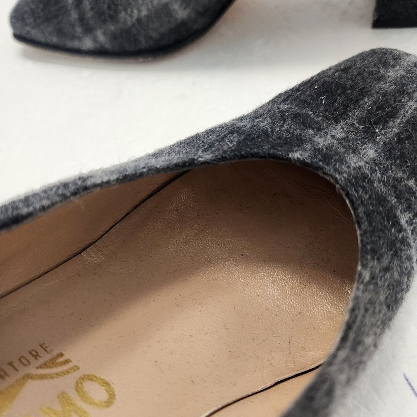 Salvatore Ferragamo Salvatore Ferragamo Allegra Pumps Heel Plaid Fabric Gray Size US 10 / IT 40 - 11 Thumbnail